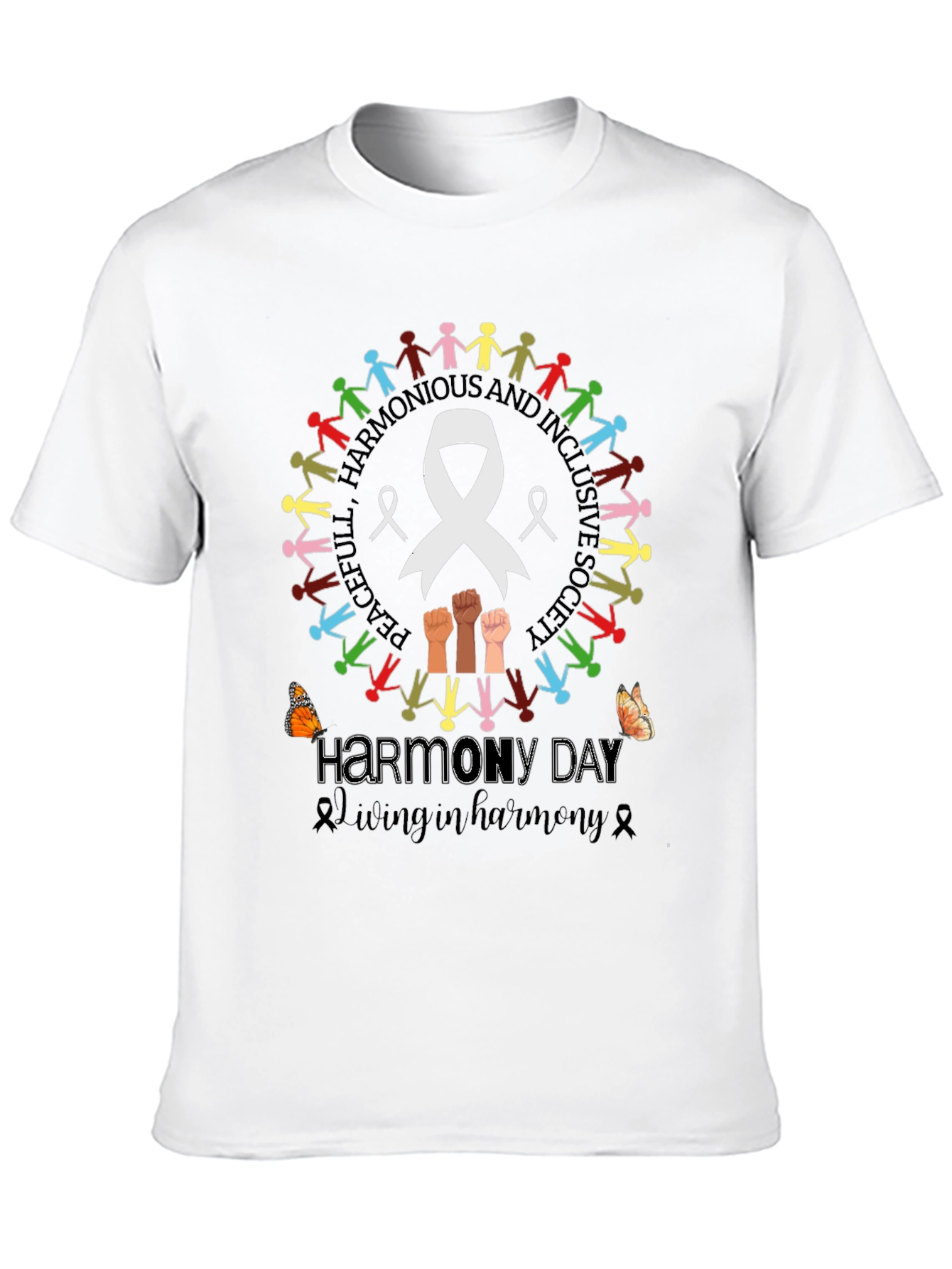 Harmony Day T-Shirt: Peaceful Harmonious & Inclusive Society