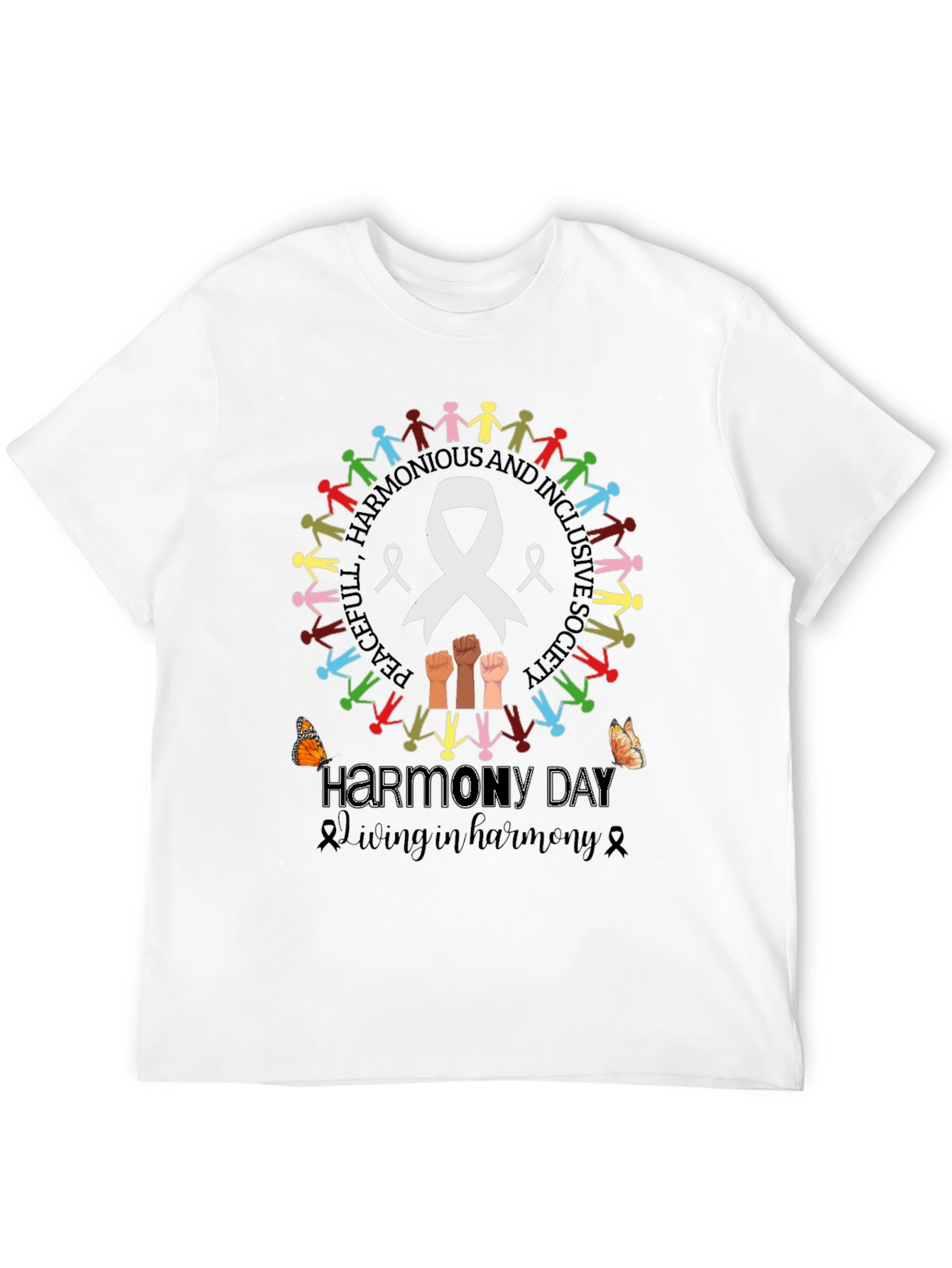 Harmony Day T-Shirt: Peaceful Harmonious & Inclusive Society