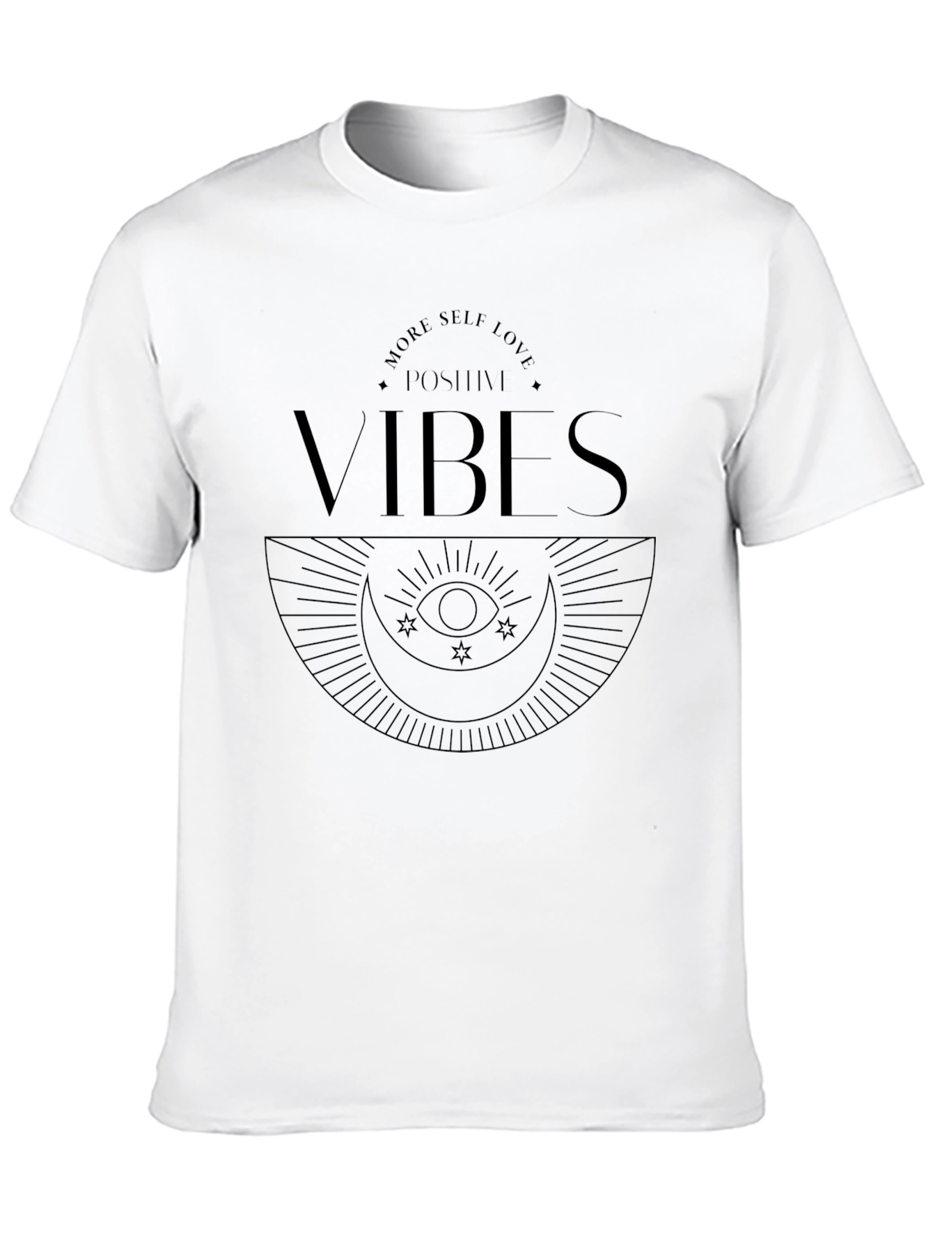 Positive Vibes Graphic Tee - Soft Black Cotton T-Shirt