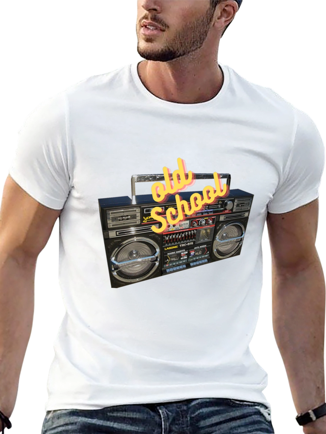 Retro Boombox Graphic Tee - Old School Style