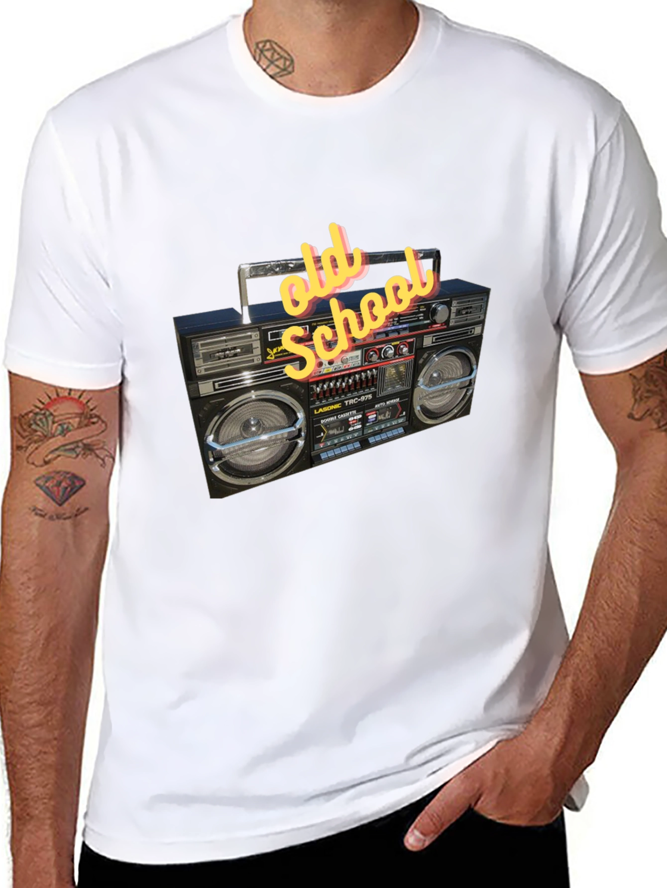 Retro Boombox Graphic Tee - Old School Style