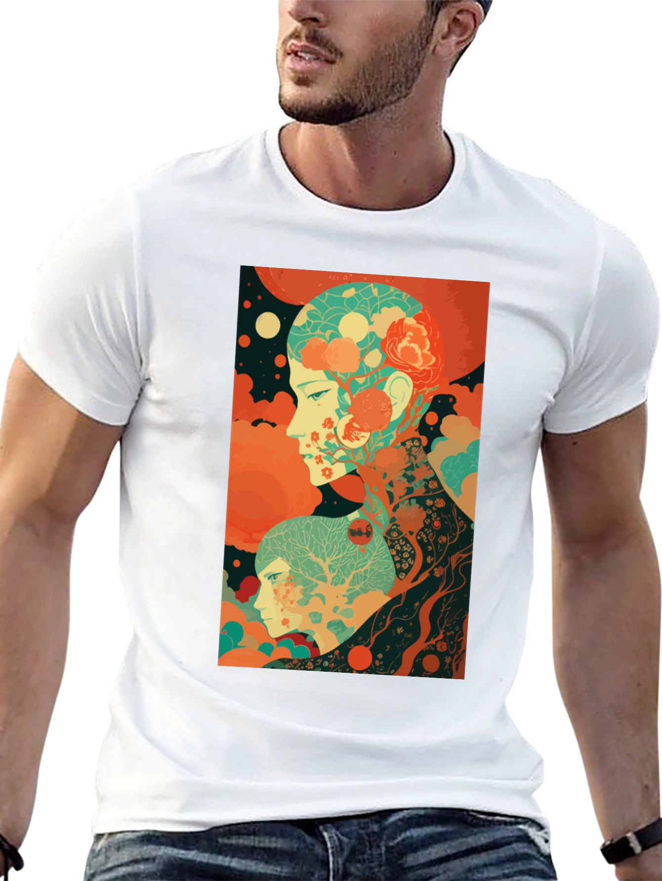 Artistic Mindscape Graphic Tee - Black