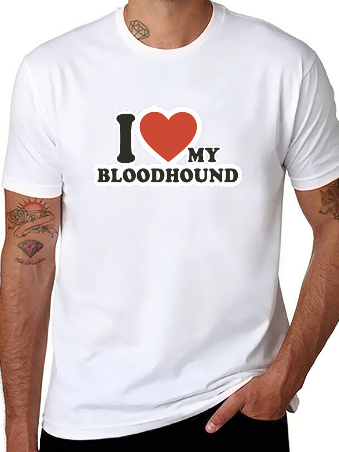 I Love My Bloodhound T-Shirt - Black