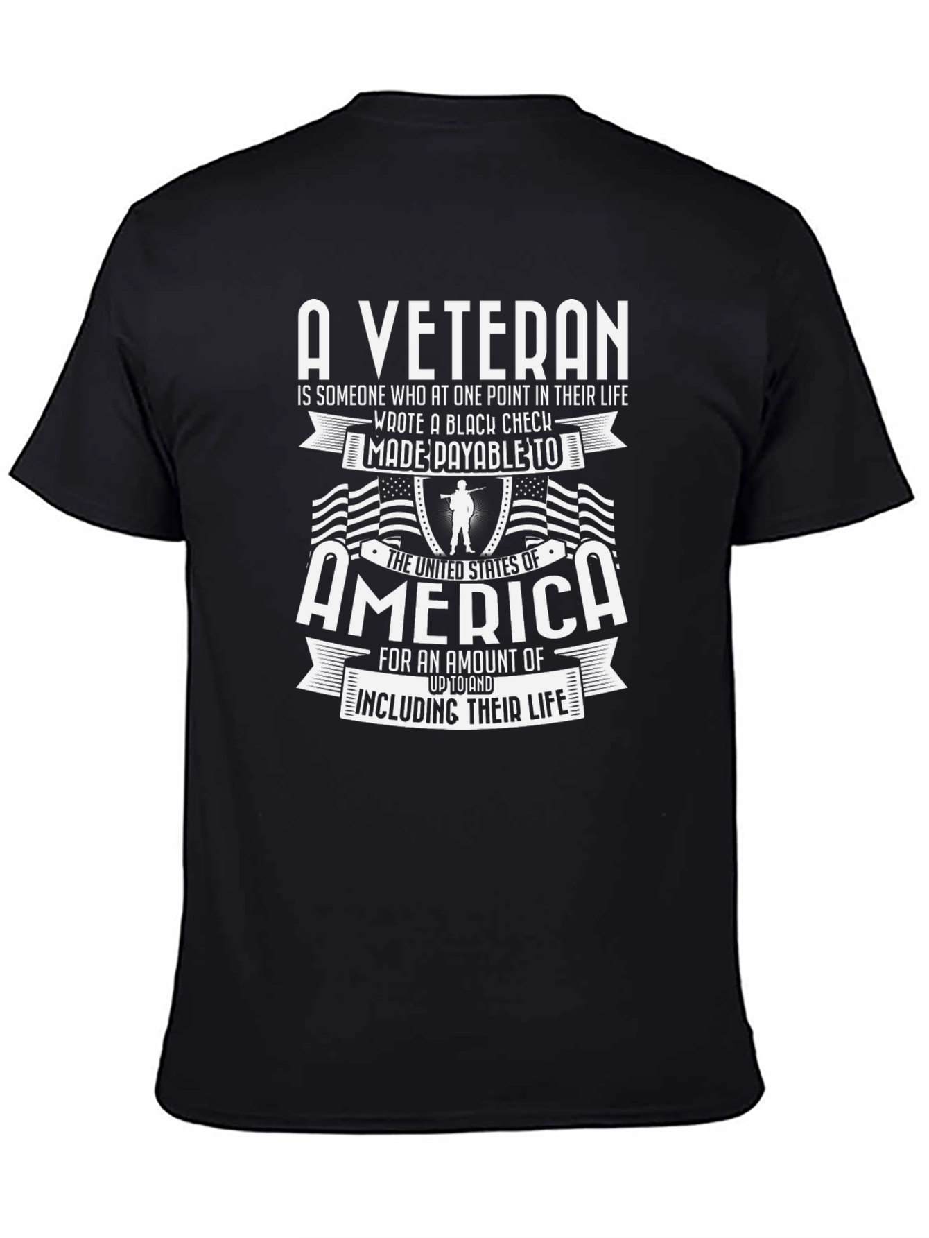 A Veteran Black Graphic T-Shirt