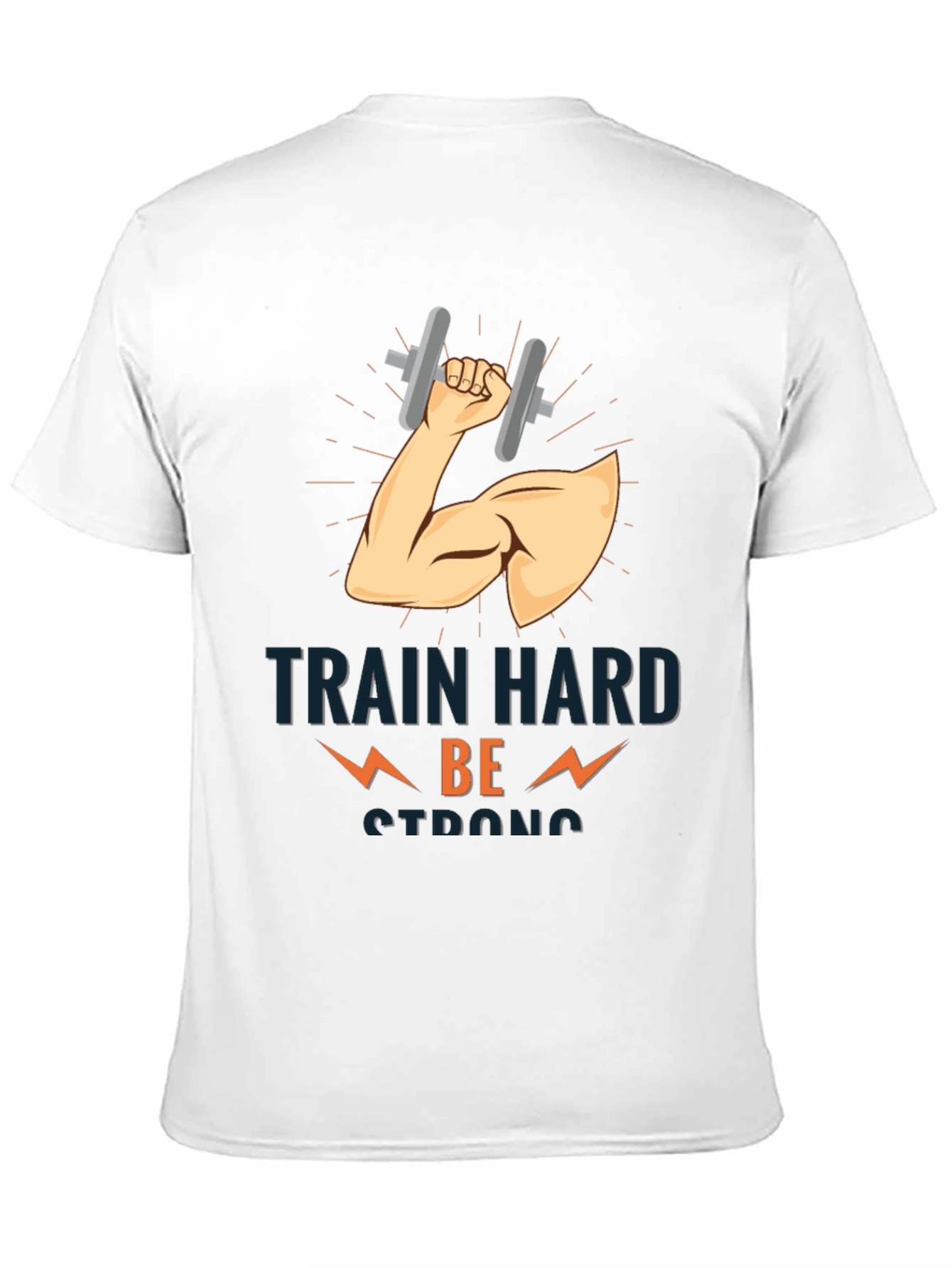 Train Hard Be Strong Black T-Shirt Gym Motivation
