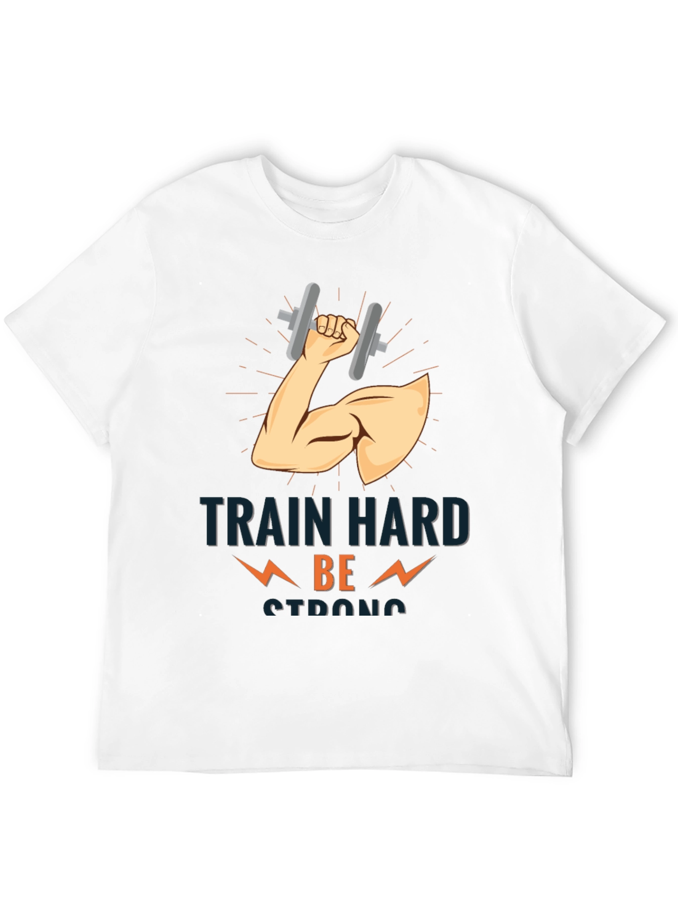 Train Hard Be Strong Black T-Shirt Gym Motivation
