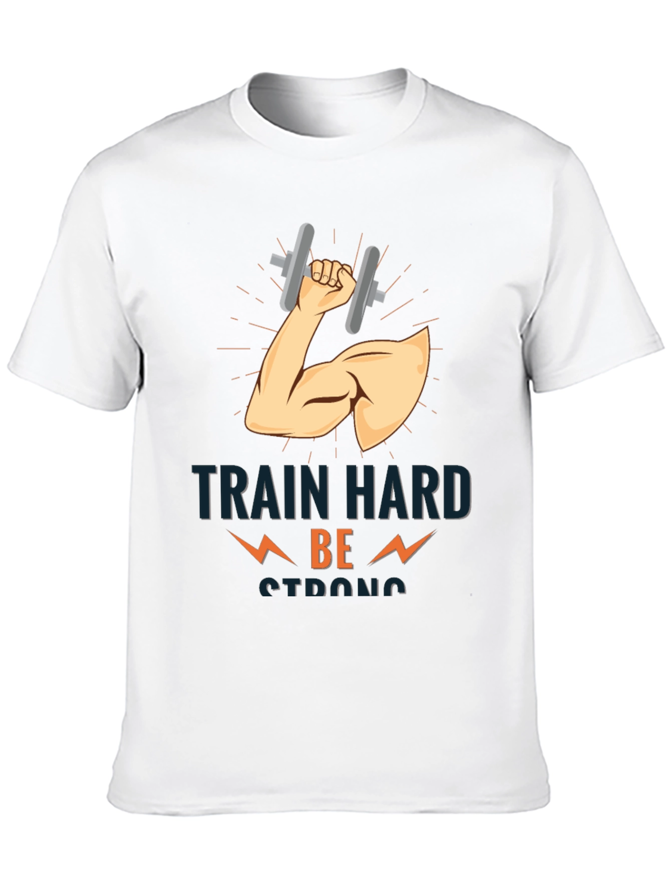 Train Hard Be Strong Black T-Shirt Gym Motivation