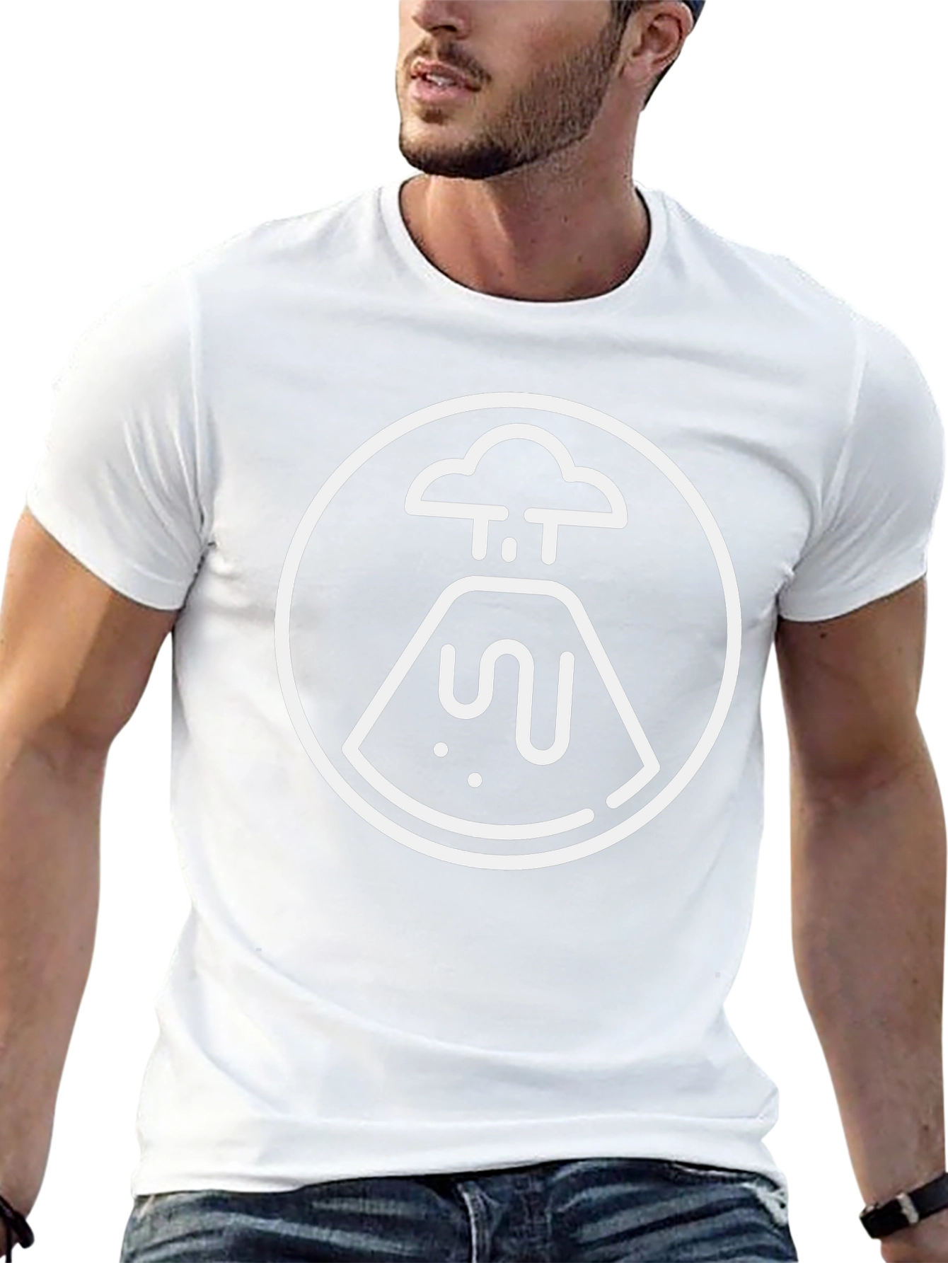 Volcano Graphic Tee - Black Cotton T-Shirt