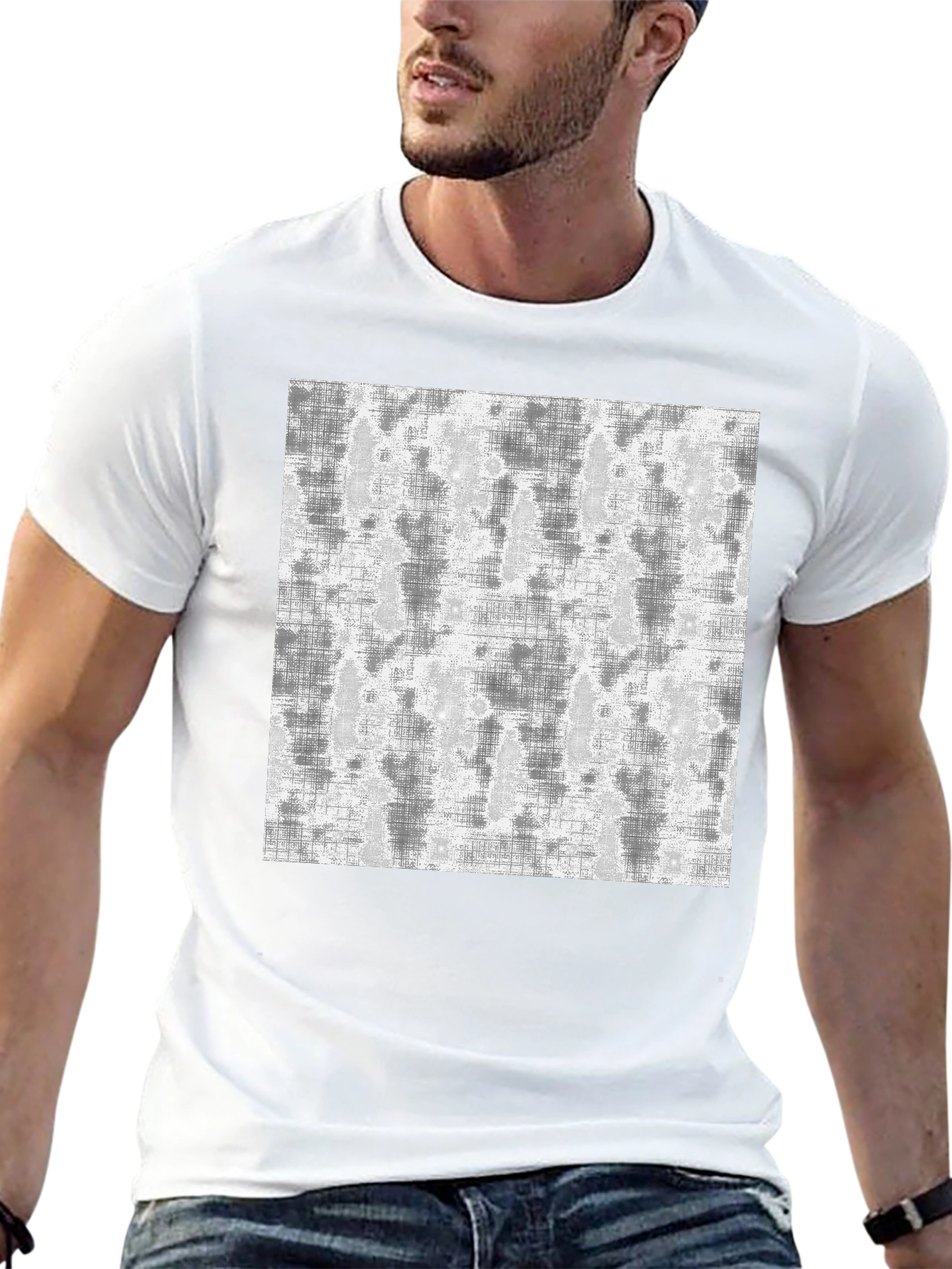 Abstract Print Black Tee - Modern Casual Wear