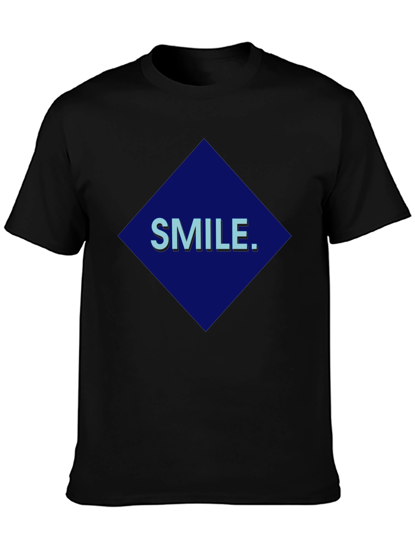 Smile Graphic Print Black T-Shirt