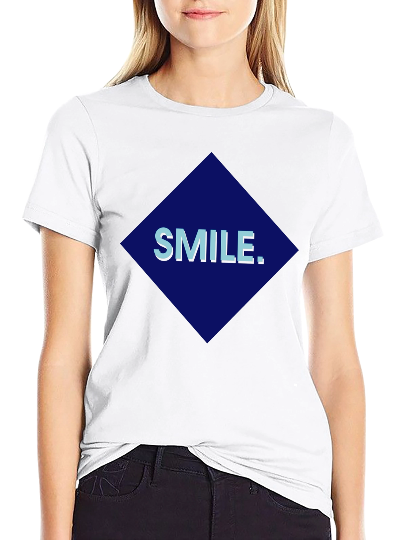 Smile Graphic Print Black T-Shirt