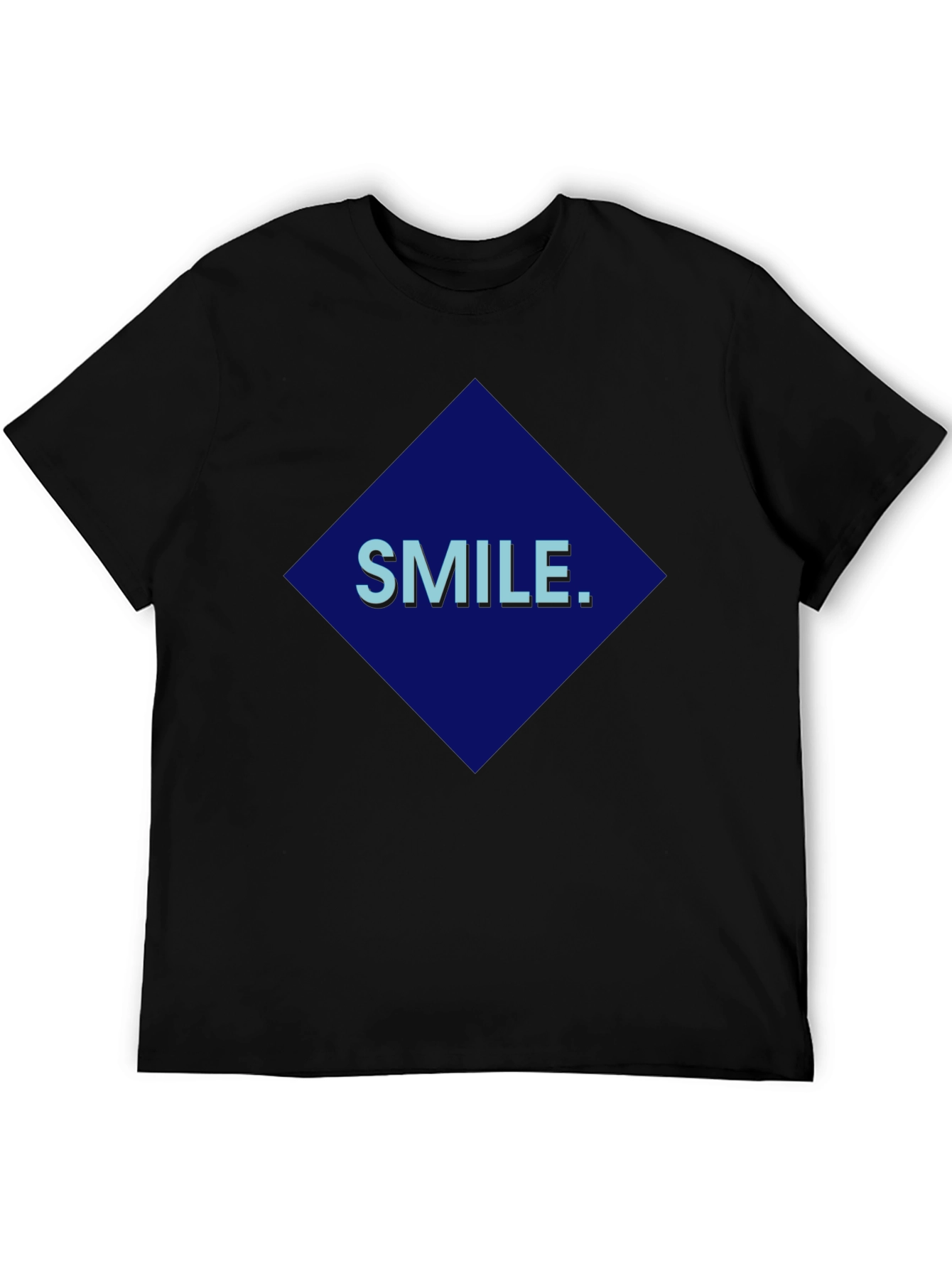Smile Graphic Print Black T-Shirt