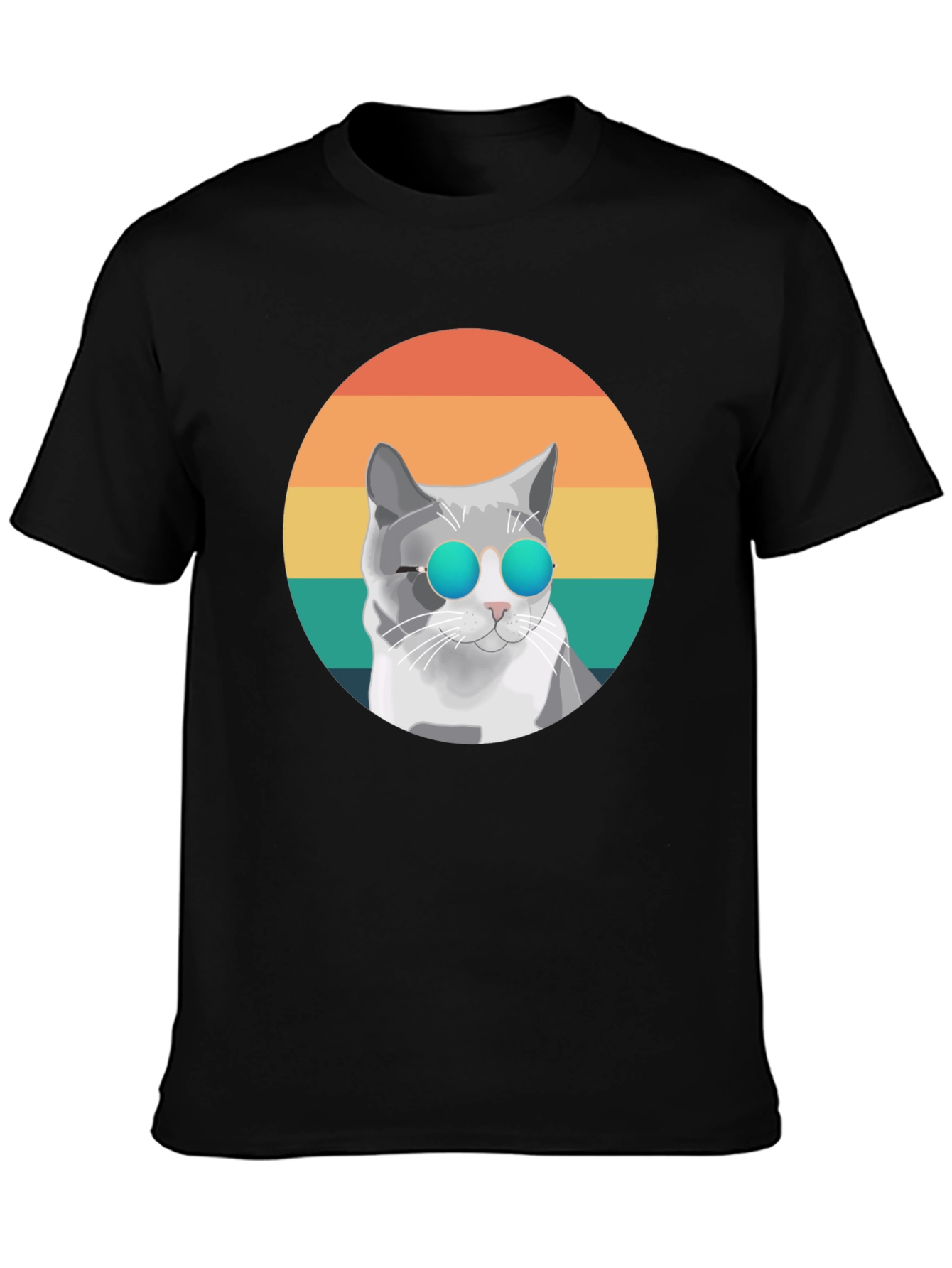Cool Cat Graphic Tee - Retro Style