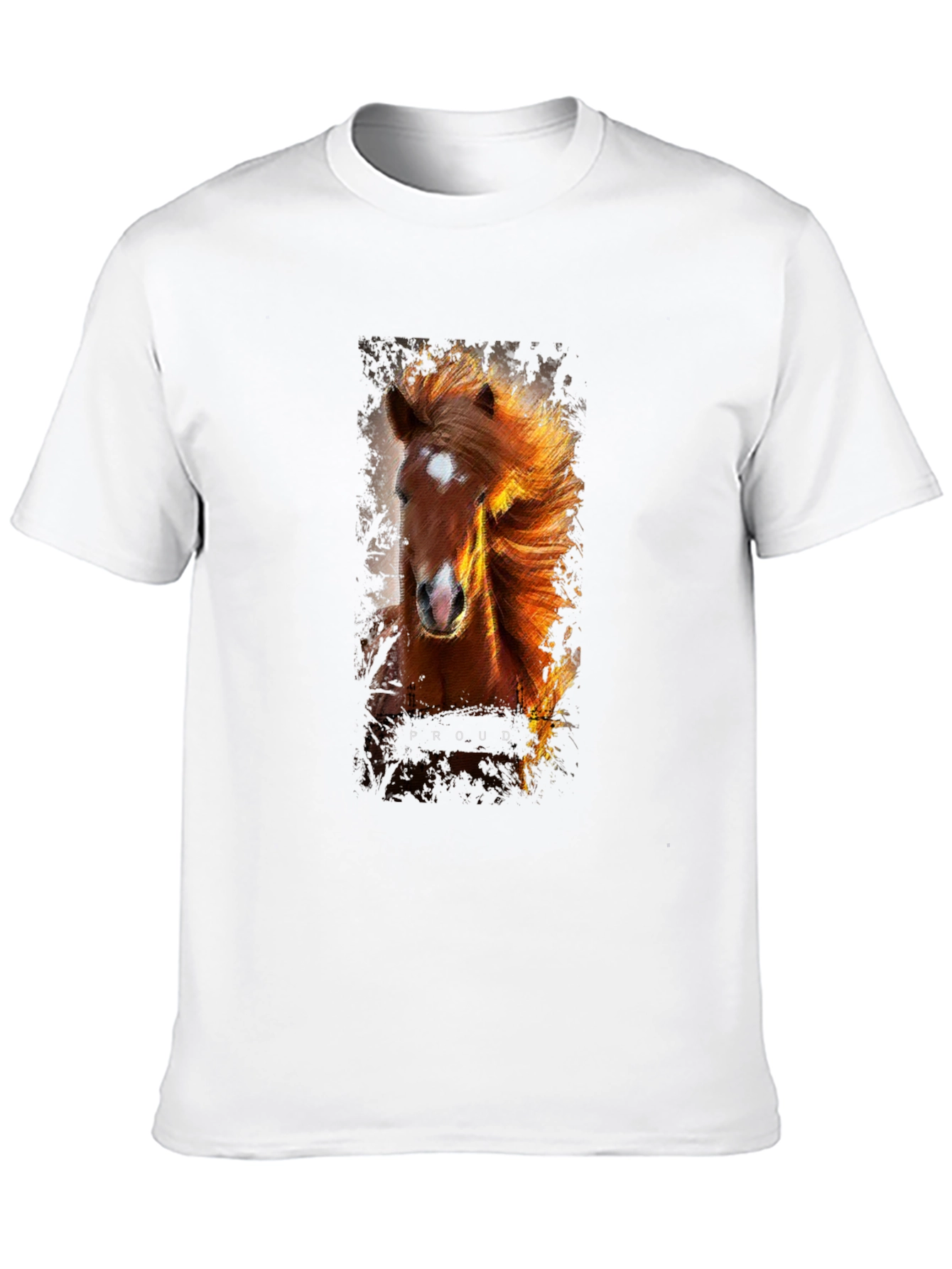 Proud Horse Graphic Print Black T-Shirt