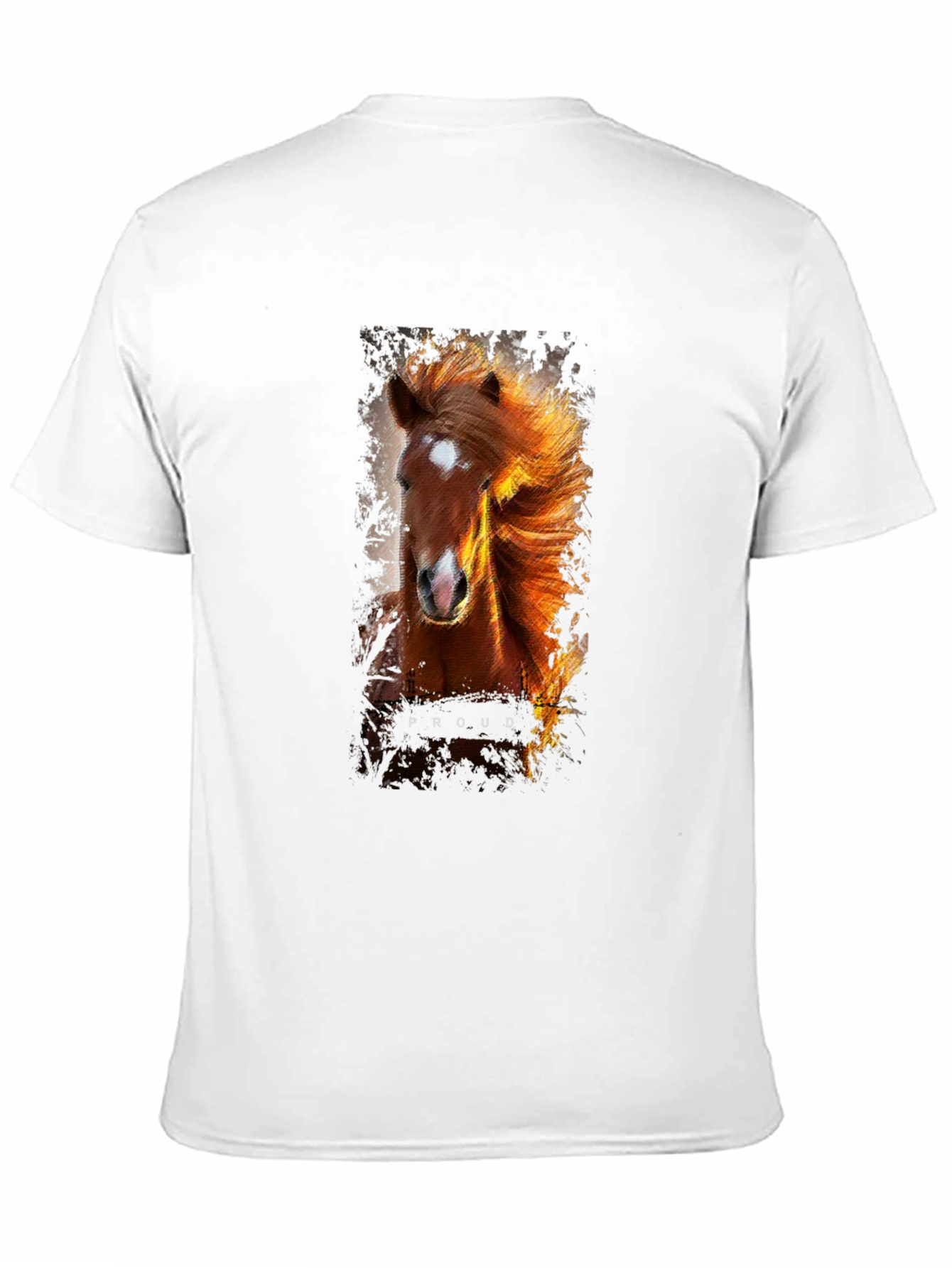 Proud Horse Graphic Print Black T-Shirt