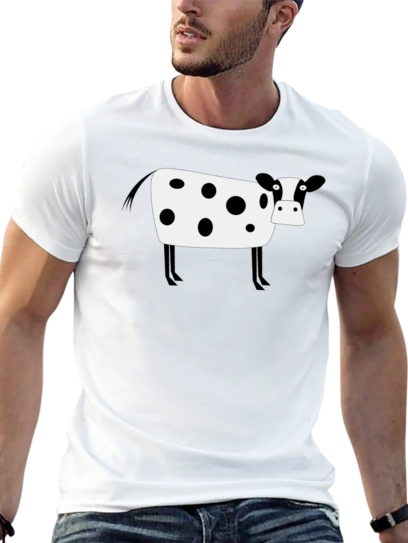 Cow Print Black T-Shirt - Graphic Tee