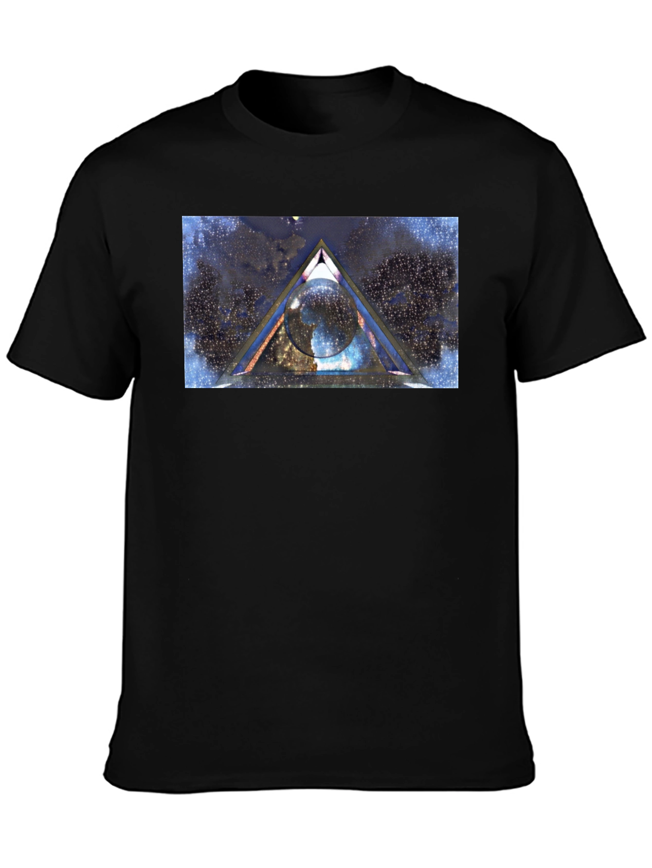 Cosmic Triangle Graphic Tee - Black