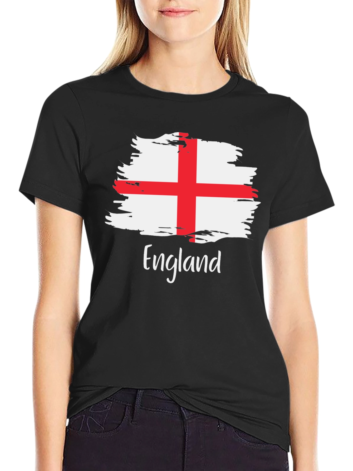 England Flag Brush Stroke T-Shirt