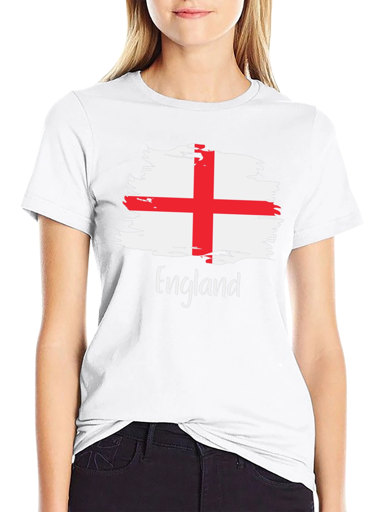 England Flag Brush Stroke T-Shirt
