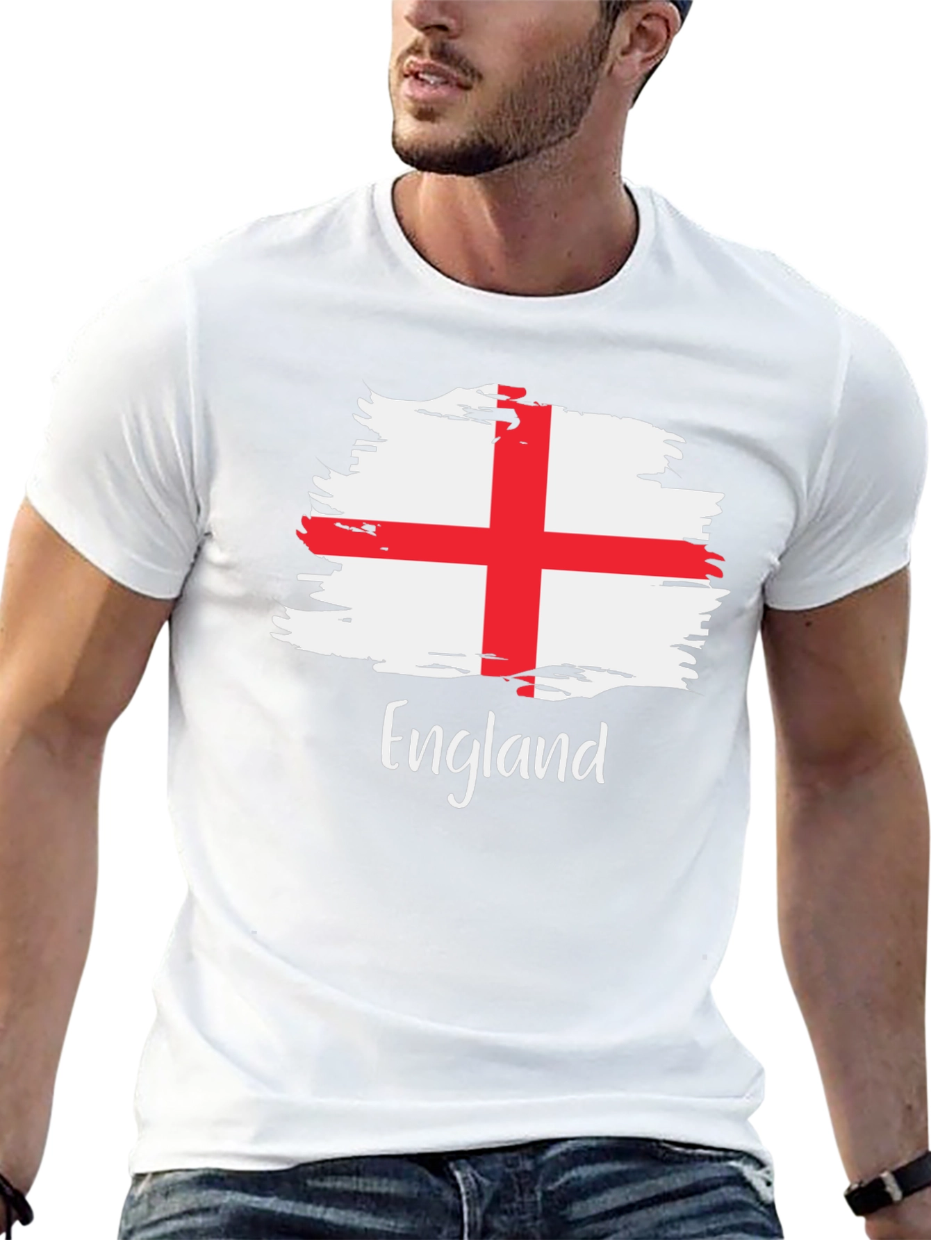 England Flag Brush Stroke T-Shirt