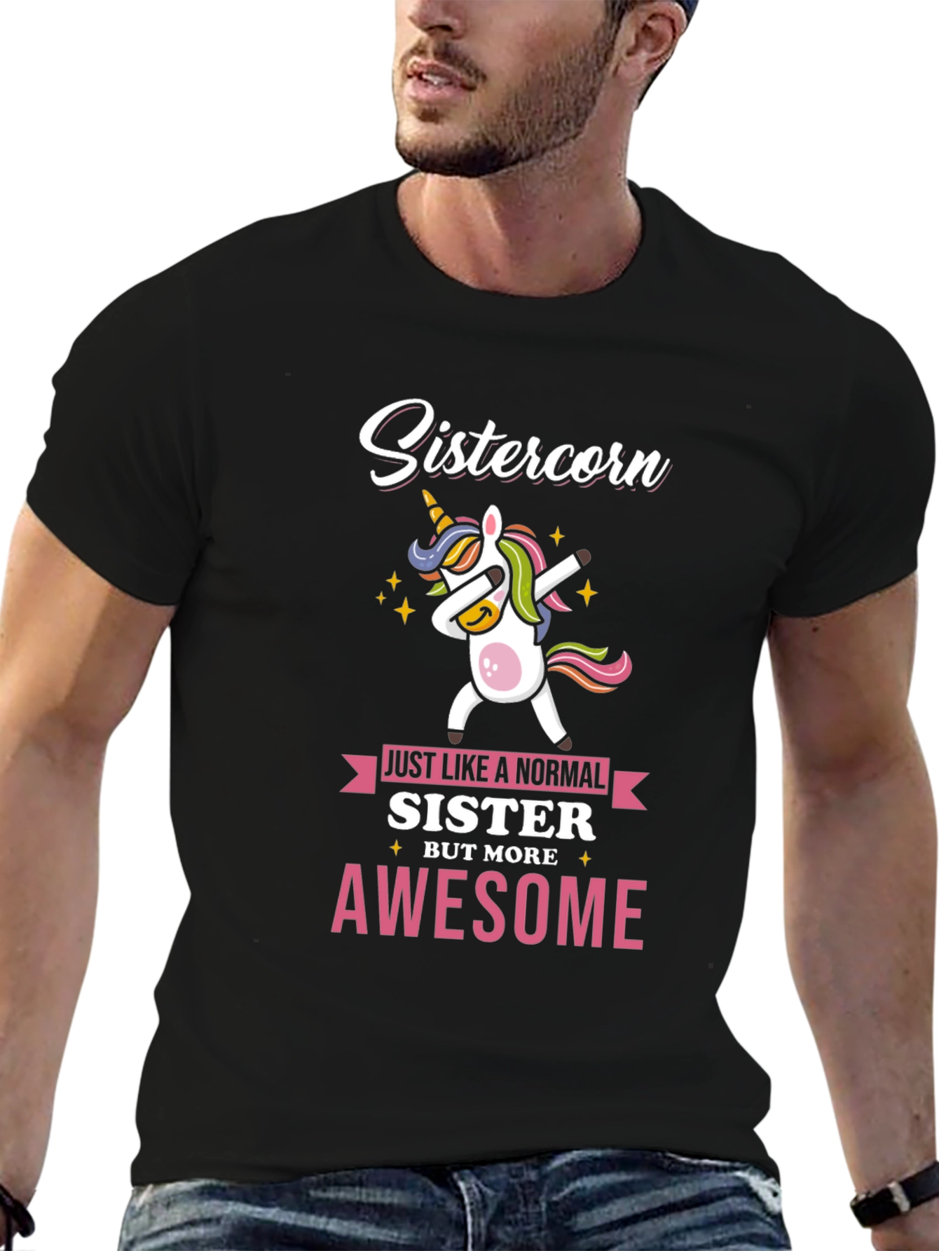 Sistercorn Awesome Unicorn Dabbing T-Shirt