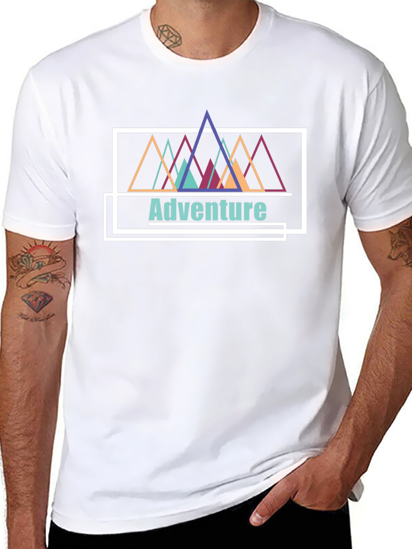 Adventure Mountains Graphic Tee - Black Cotton T-Shirt