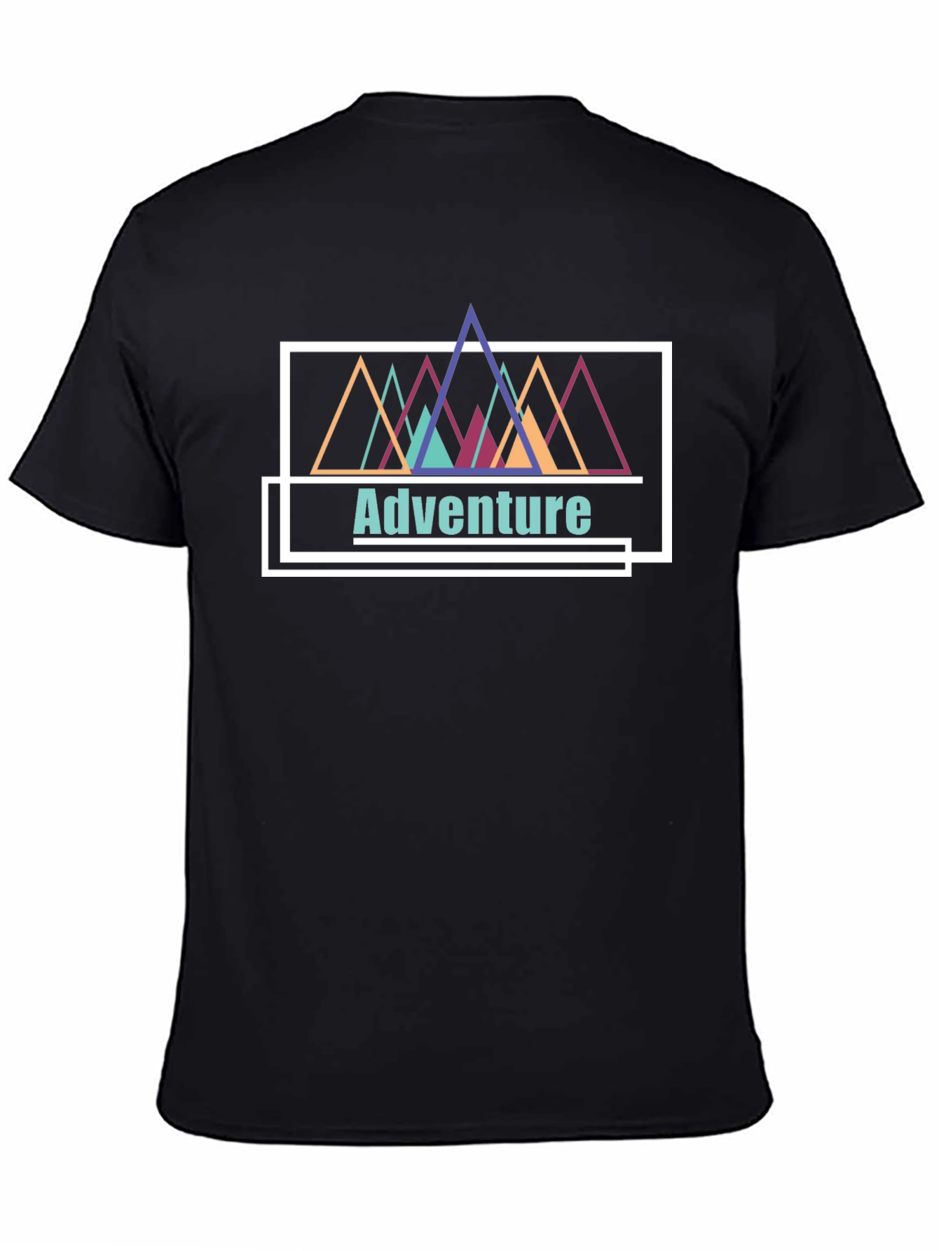 Adventure Mountains Graphic Tee - Black Cotton T-Shirt