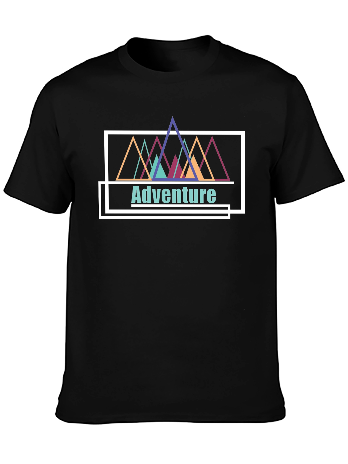 Adventure Mountains Graphic Tee - Black Cotton T-Shirt