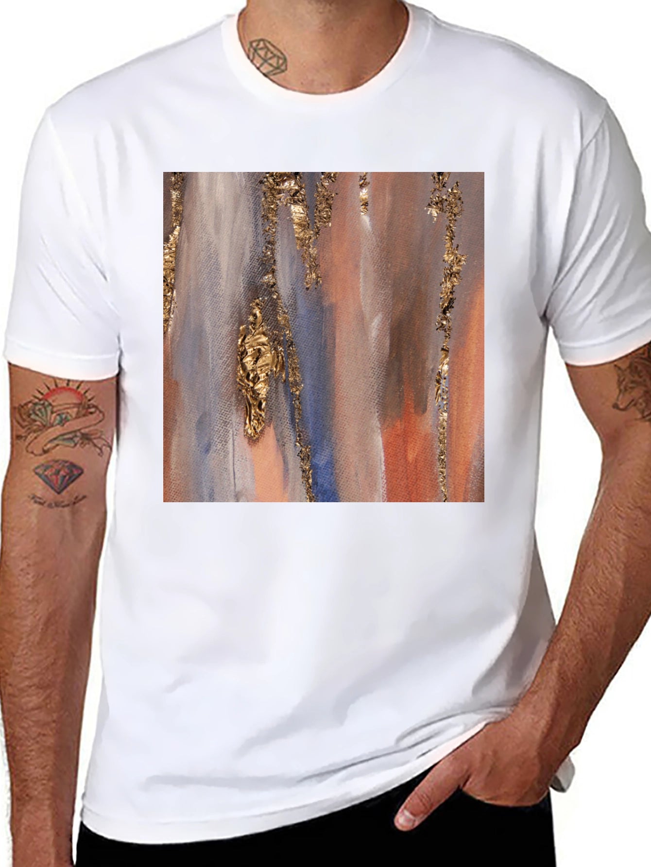 Abstract Art Print Black T-Shirt