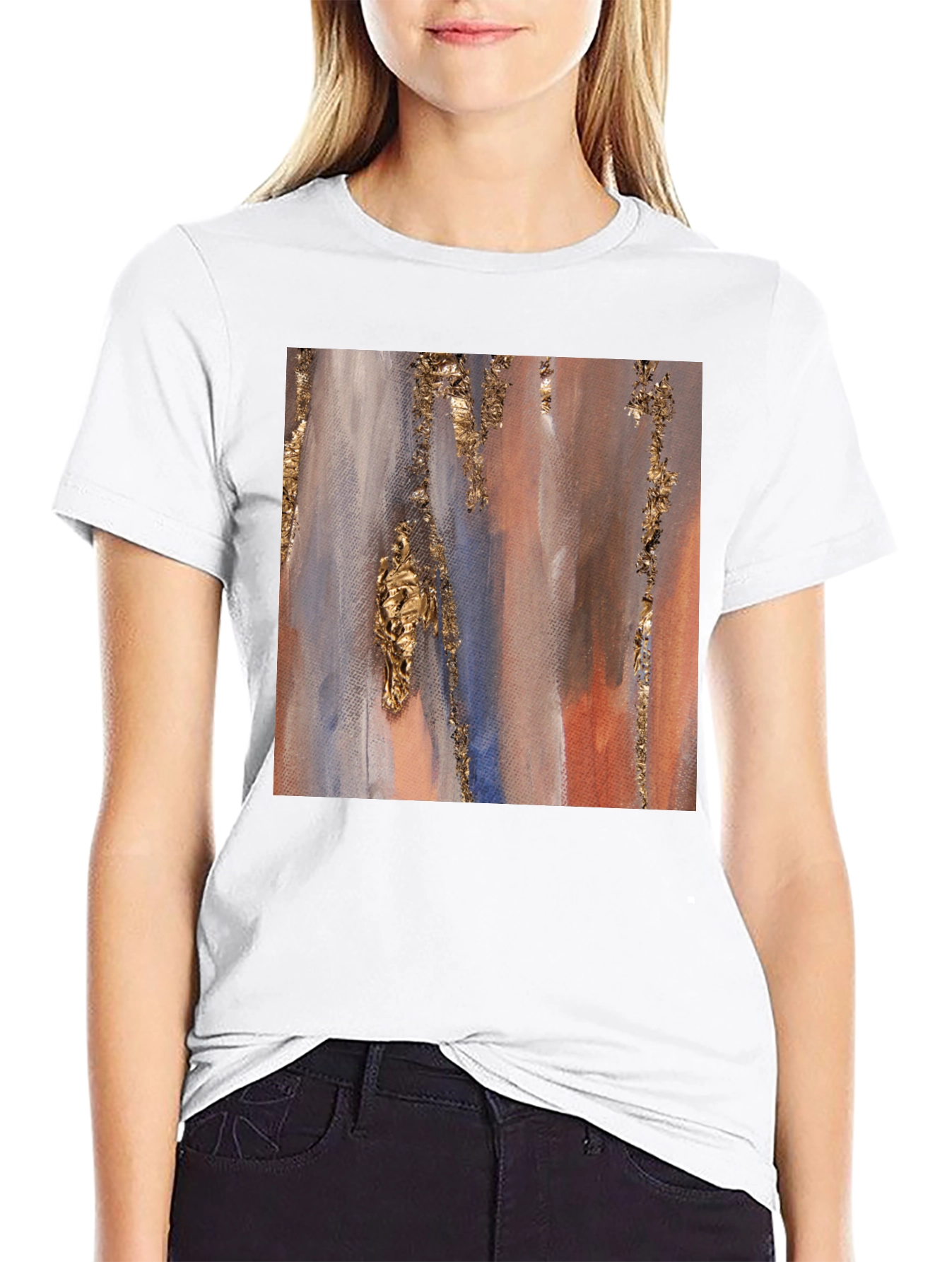 Abstract Art Print Black T-Shirt