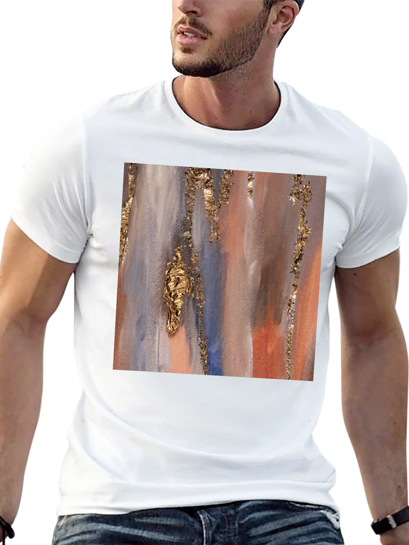 Abstract Art Print Black T-Shirt