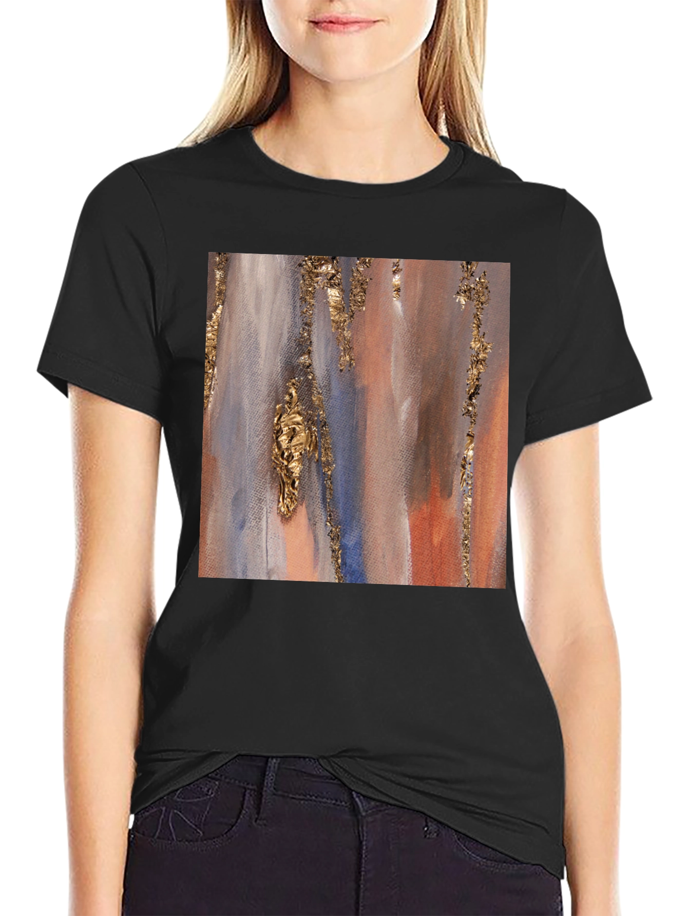 Abstract Art Print Black T-Shirt