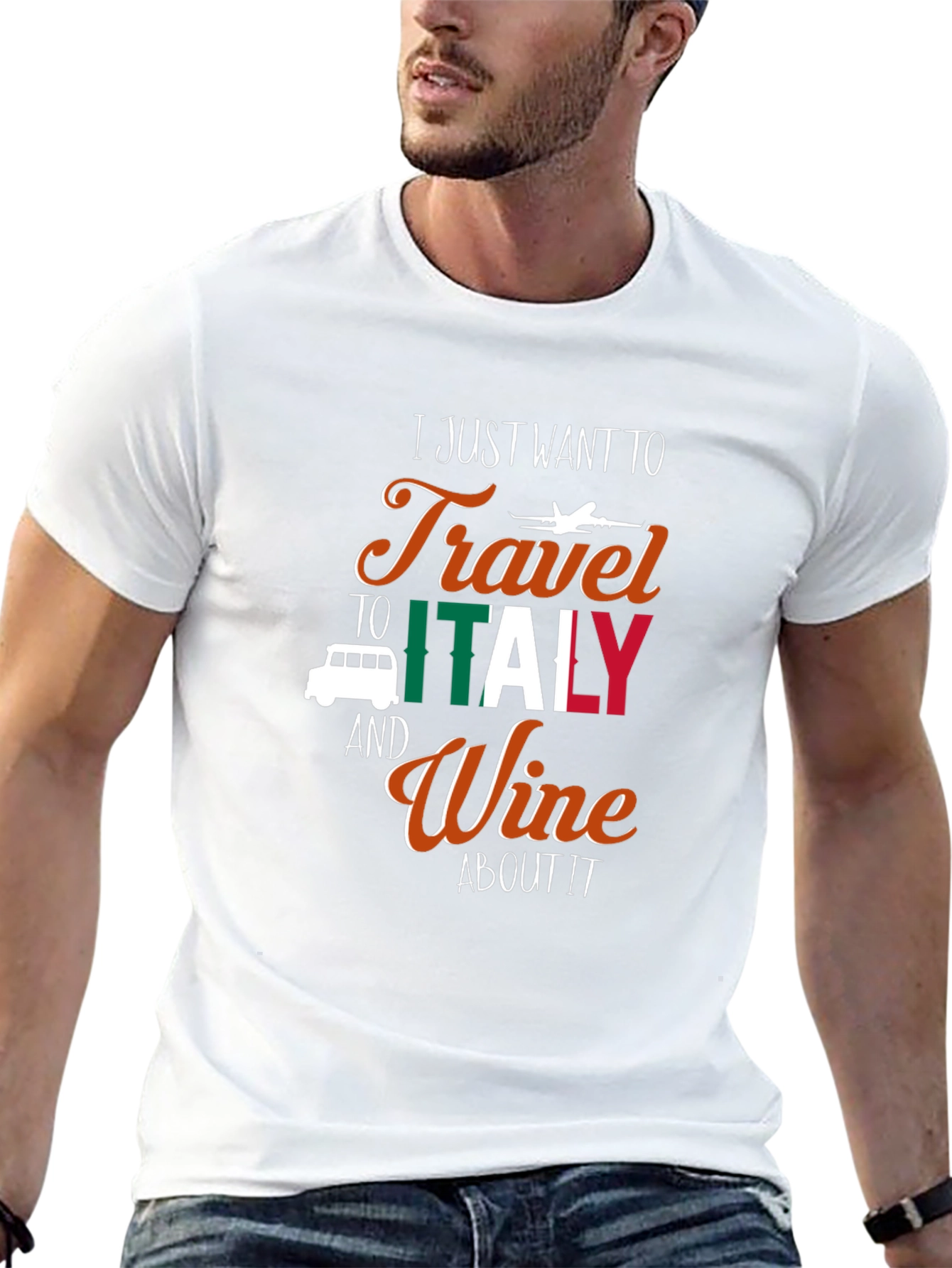 Italy Travel Wine Black Graphic Tee Shirt