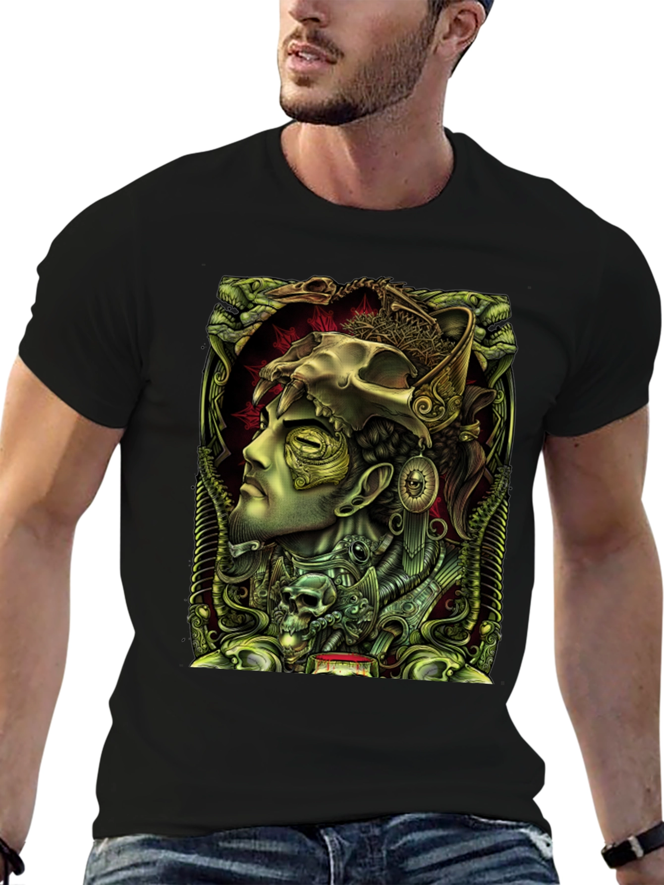 Esoteric Skull Graphic Tee - Unique Design