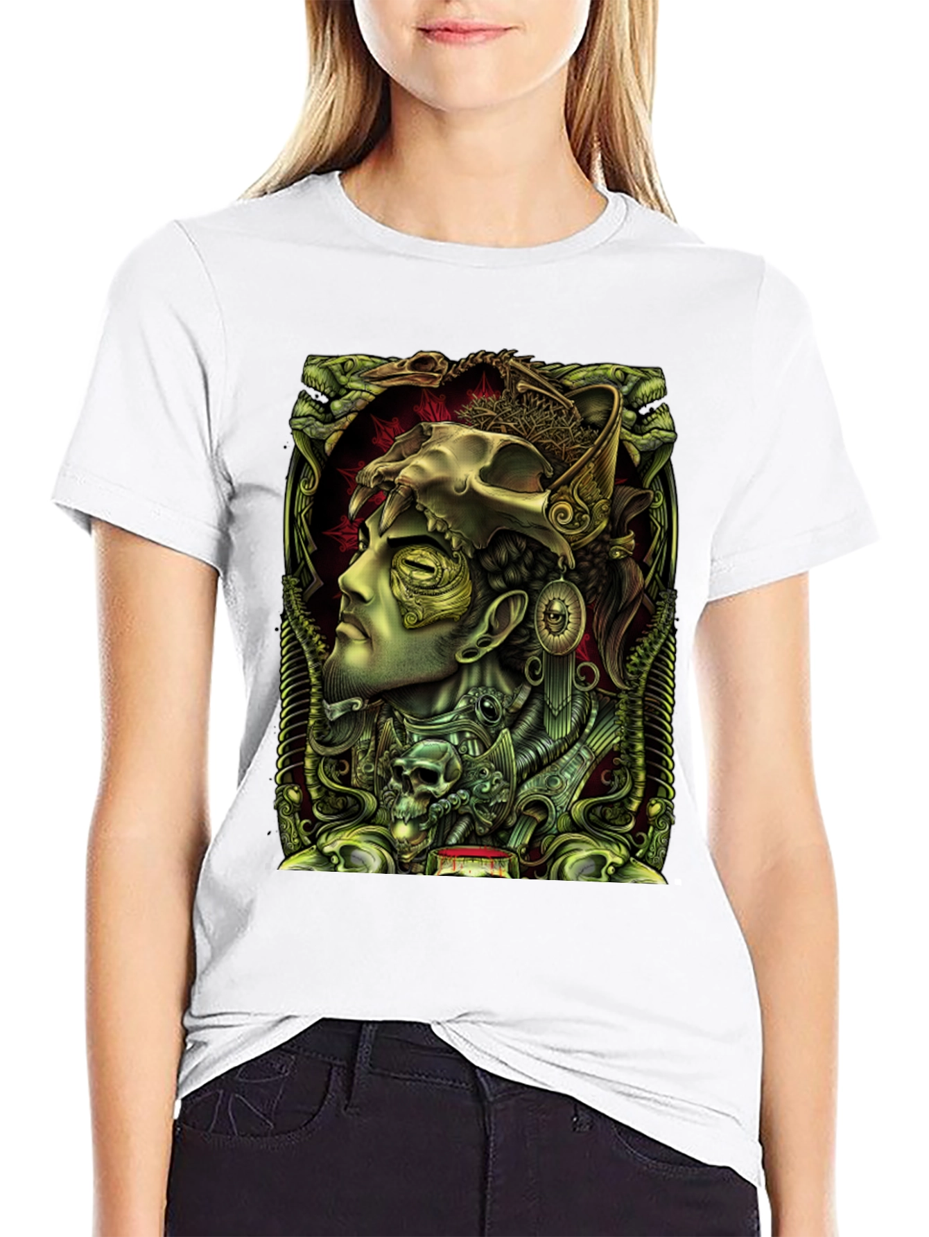 Esoteric Skull Graphic Tee - Unique Design