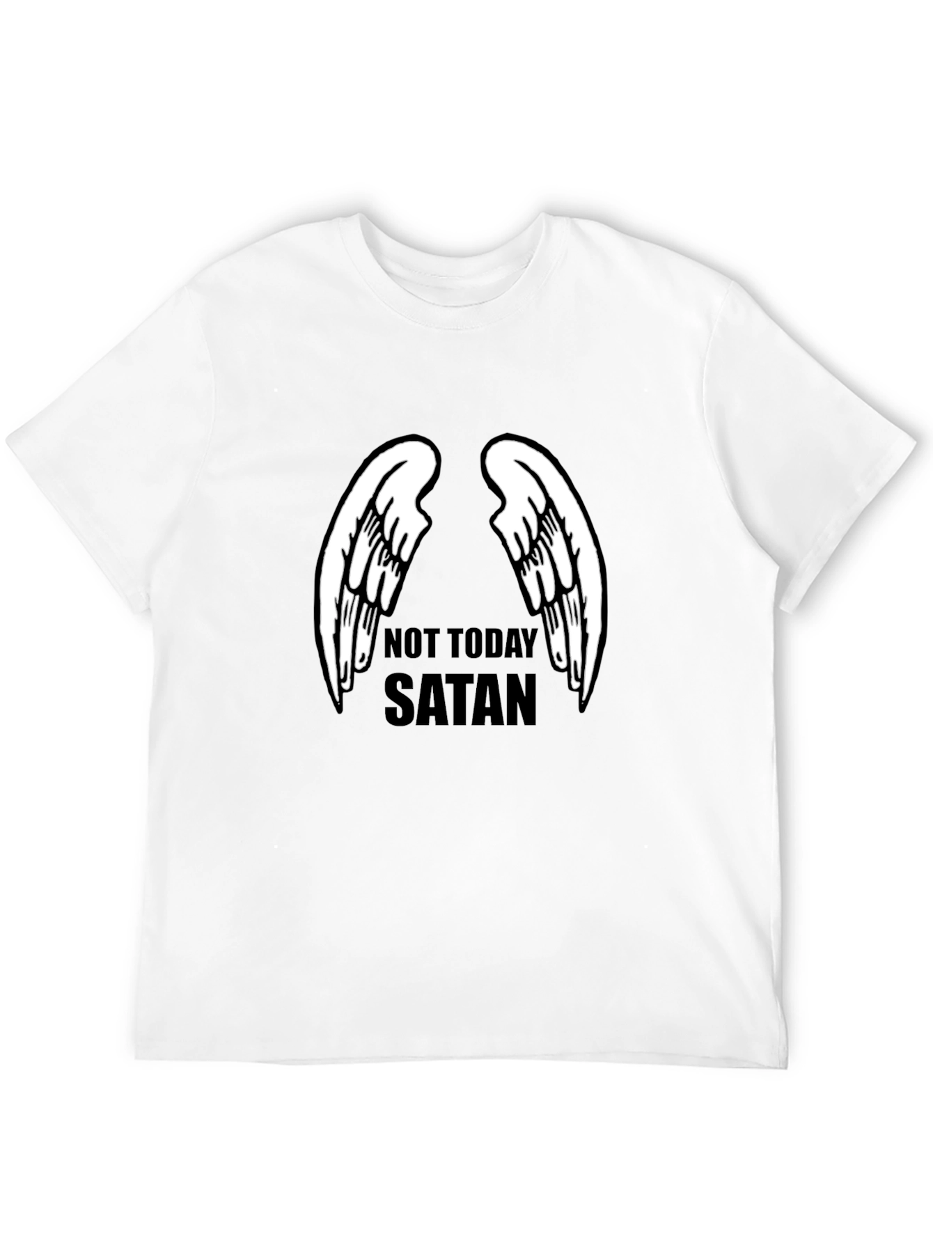 Not Today Satan Angel Wings Graphic Tee