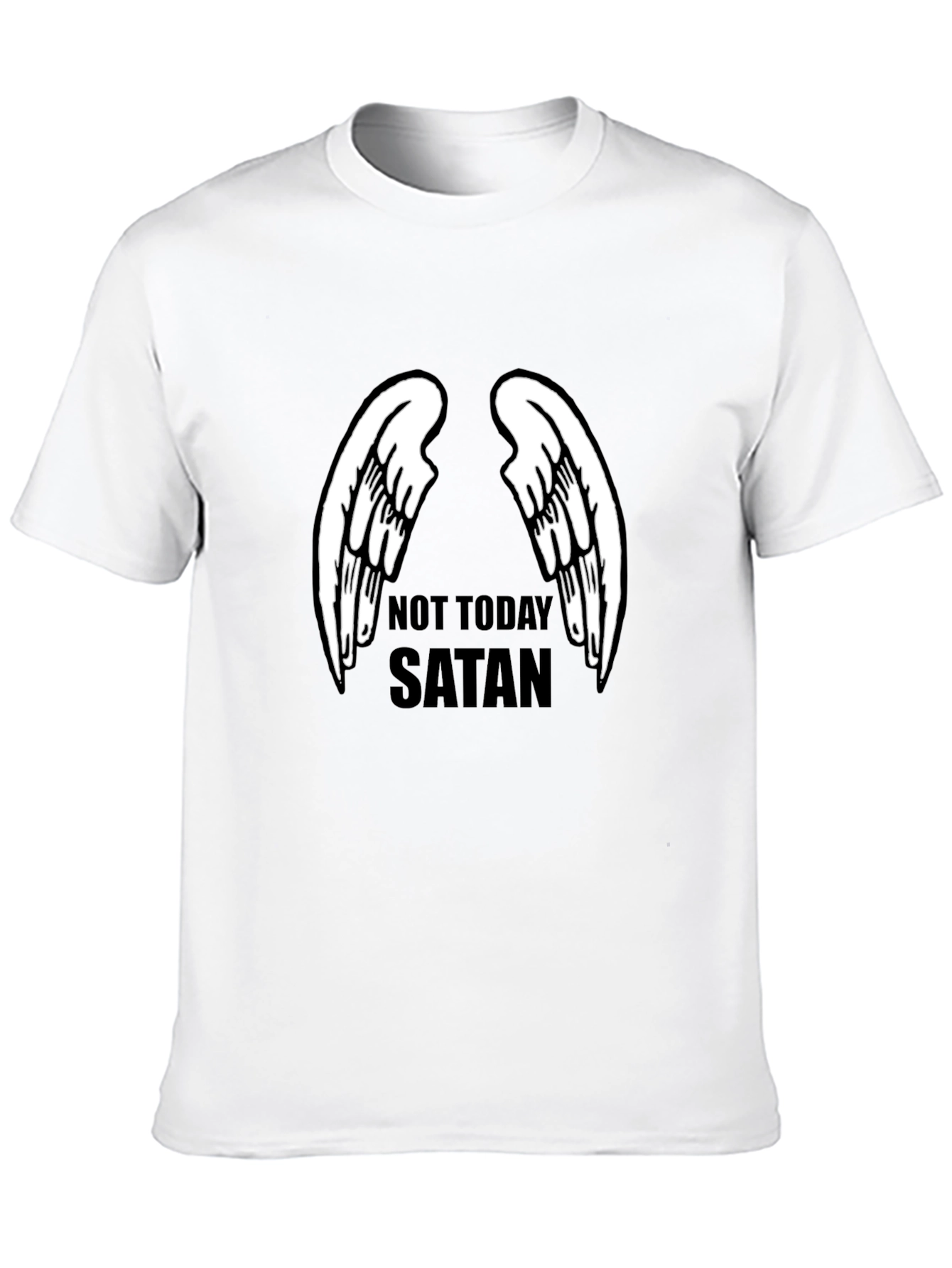 Not Today Satan Angel Wings Graphic Tee