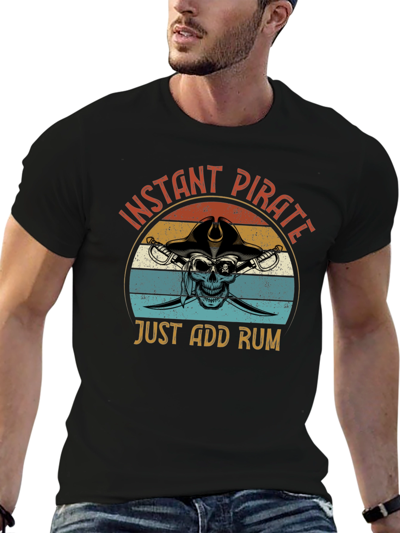 Instant Pirate T-Shirt - Just Add Rum Graphic Tee