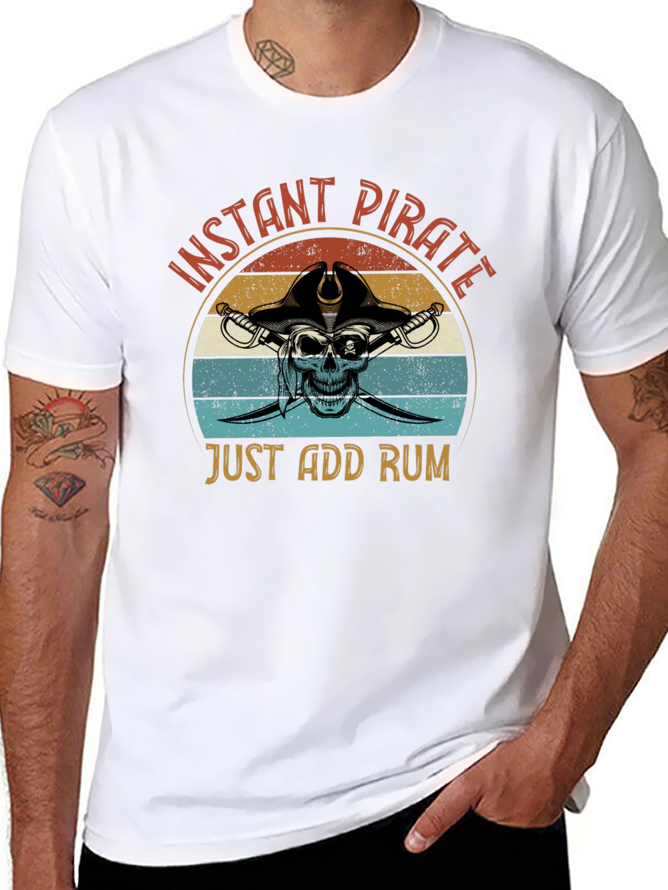 Instant Pirate T-Shirt - Just Add Rum Graphic Tee