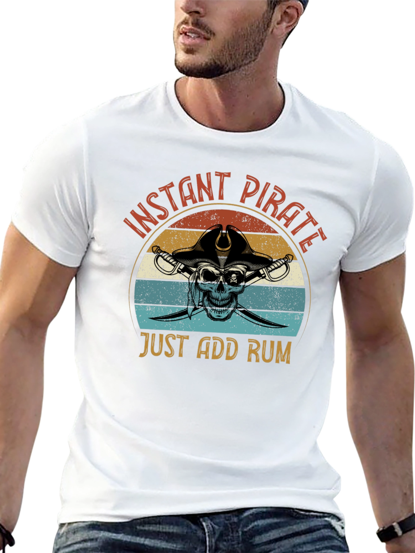 Instant Pirate T-Shirt - Just Add Rum Graphic Tee