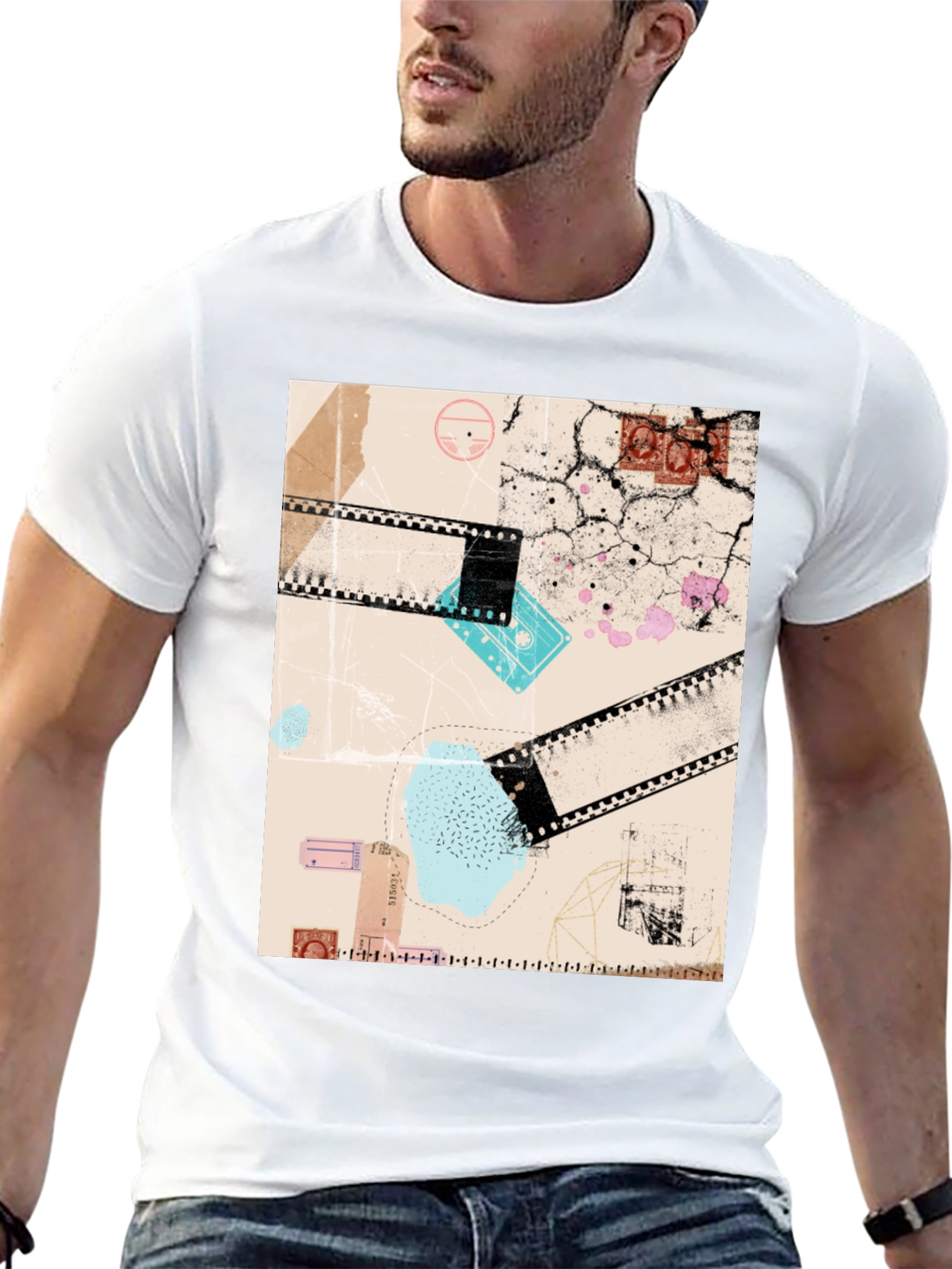 Abstract Film T-Shirt: Unique Graphic Tee for Men
