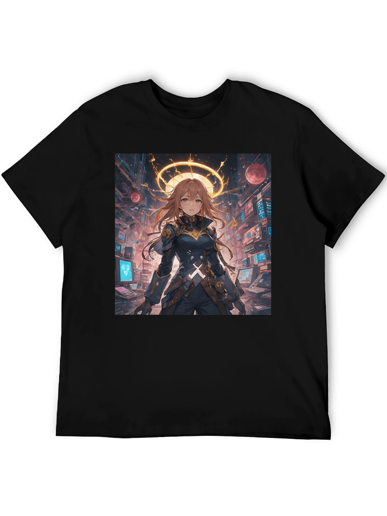 Anime Character Graphic Black T-Shirt