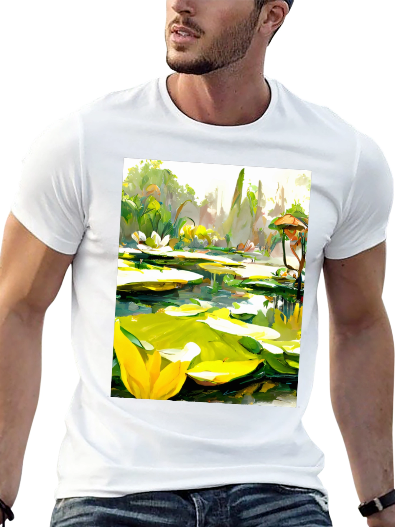 Lily Pad Pond Art T-Shirt - Natures Beauty