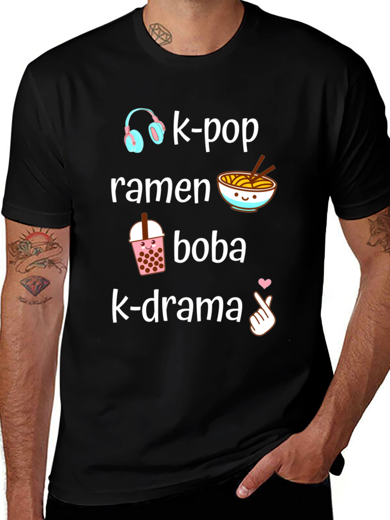 K-Pop Ramen Boba K-Drama Graphic T-Shirt