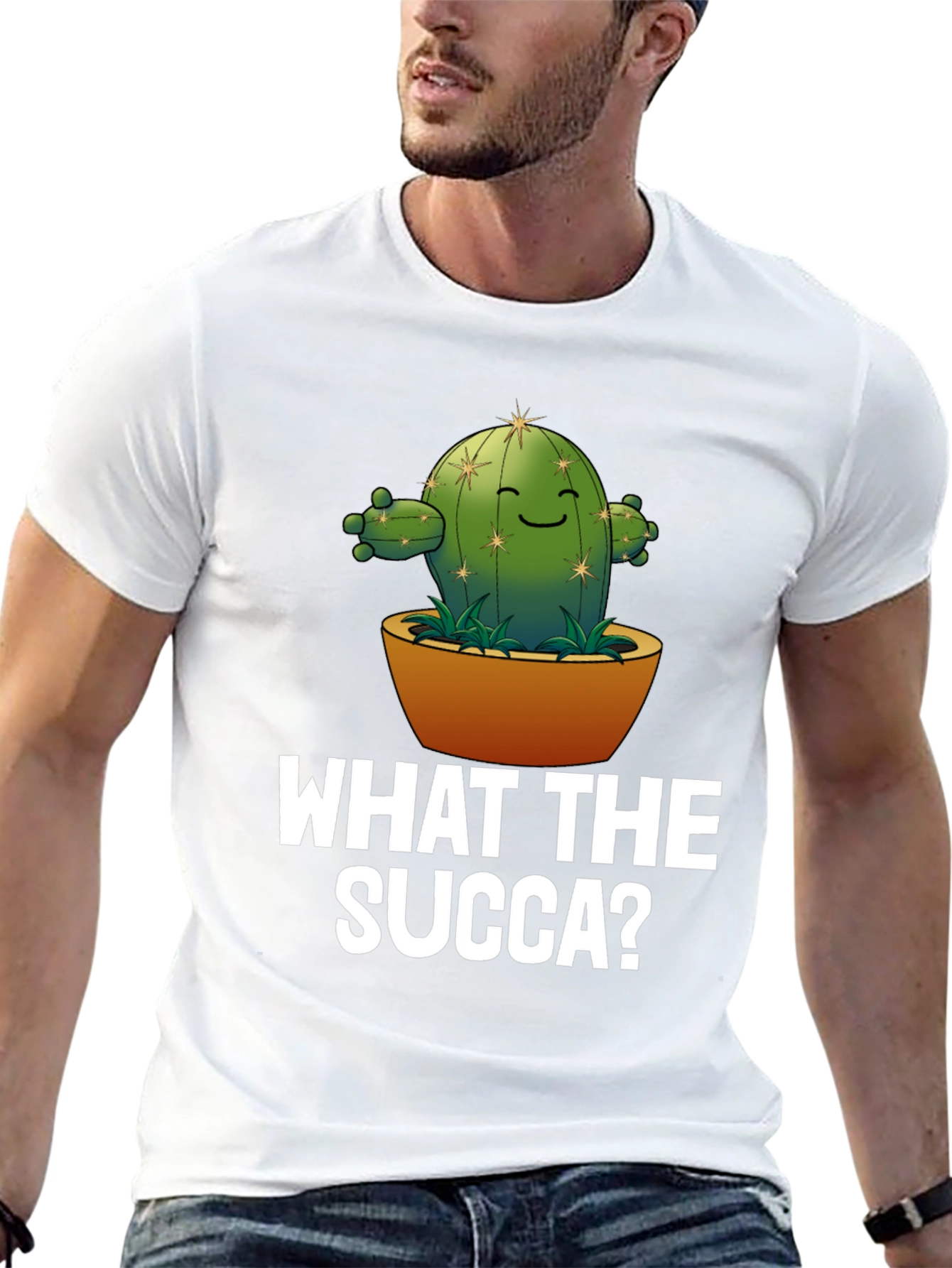 What the Succa? Cactus Humor Graphic T-Shirt