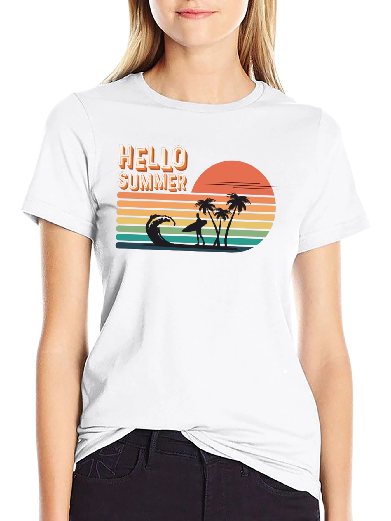 Hello Summer Graphic Tee - Beach Vibes