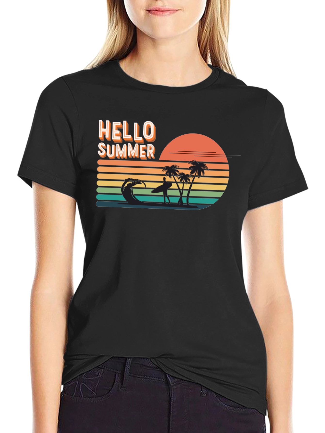 Hello Summer Graphic Tee - Beach Vibes