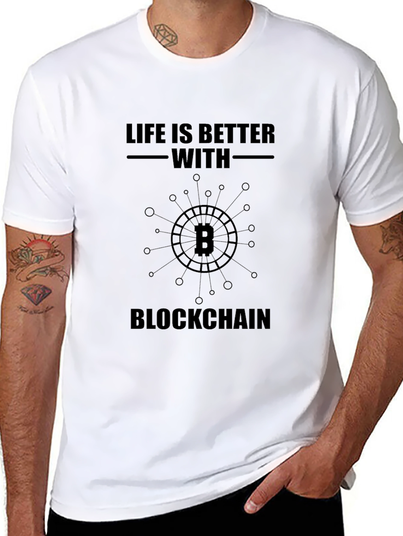 Bitcoin Blockchain Graphic Tee - Crypto Enthusiast T-Shirt
