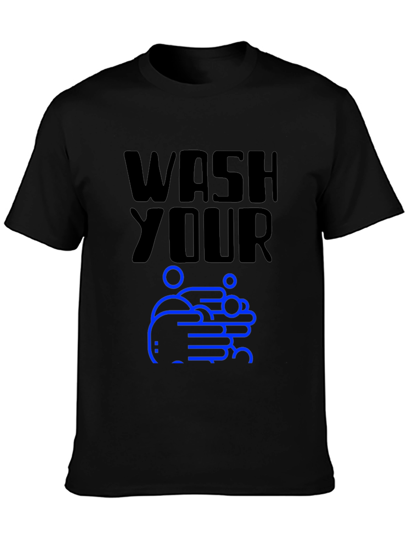 Wash Your Hands Graphic Tee - Black Cotton T-Shirt
