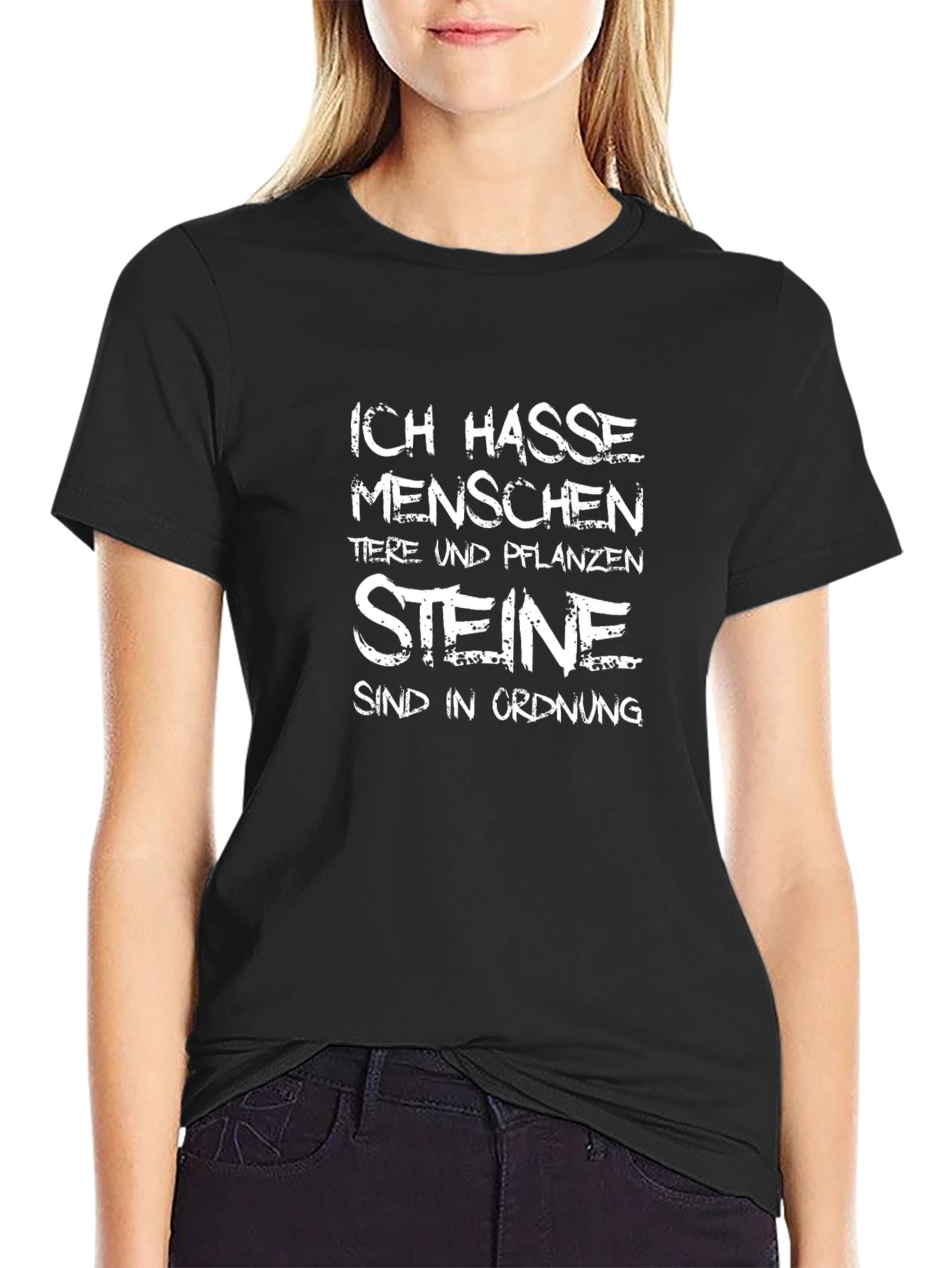 Ich Hasse Menschen T-Shirt Funny Sarcastic Tee
